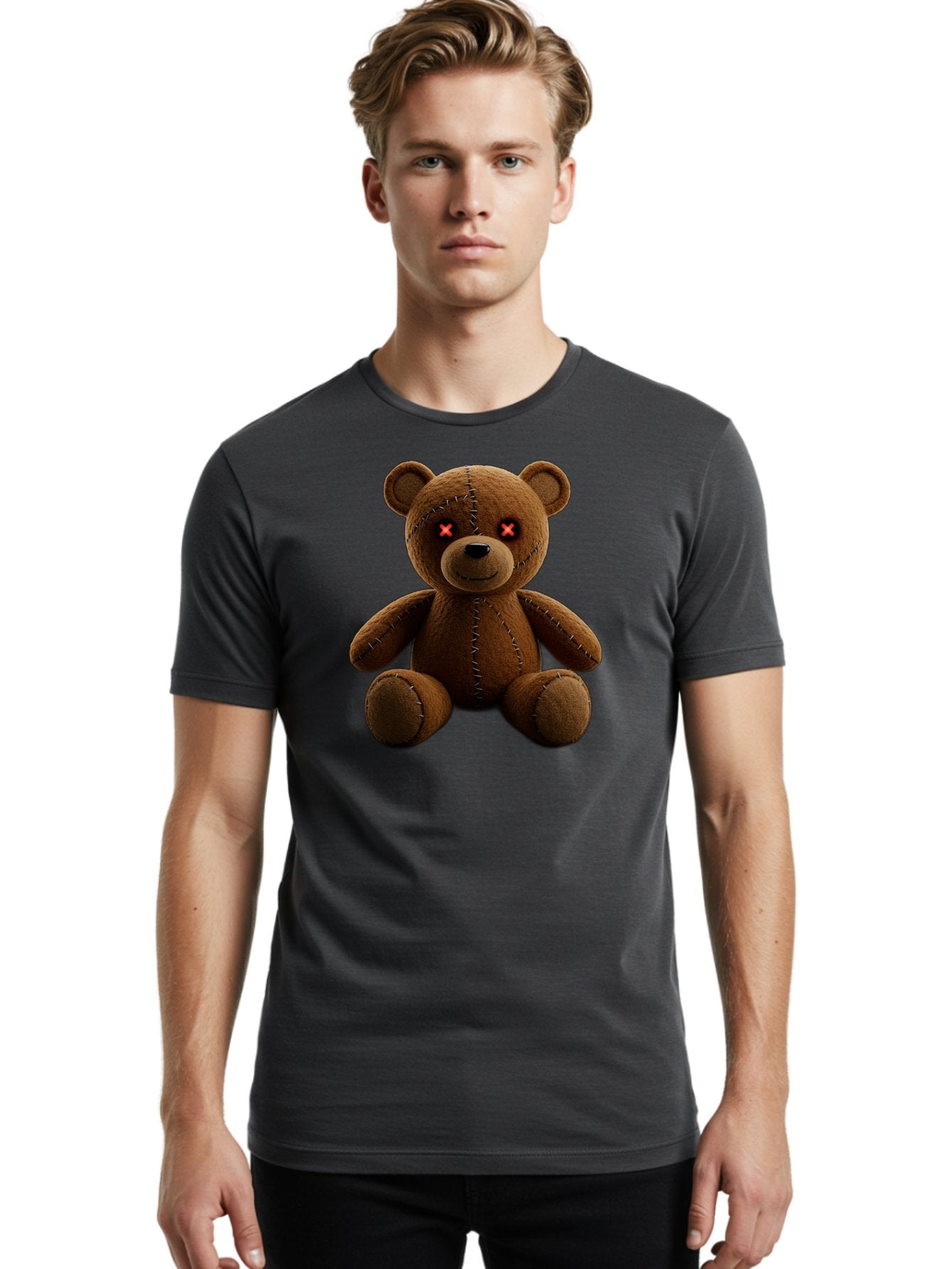 Voodoo-Teddy-Bear-12 Men'S Graphic Tee, 100% Cotton, Comfortable Casual Summer Wear, Machine Washable, Vintage Camera, Old Camera, Antique Camera, Black Camera, Classic Photography, Photography Equipment, Nostalgic Device, Film Camera, Bag076 28