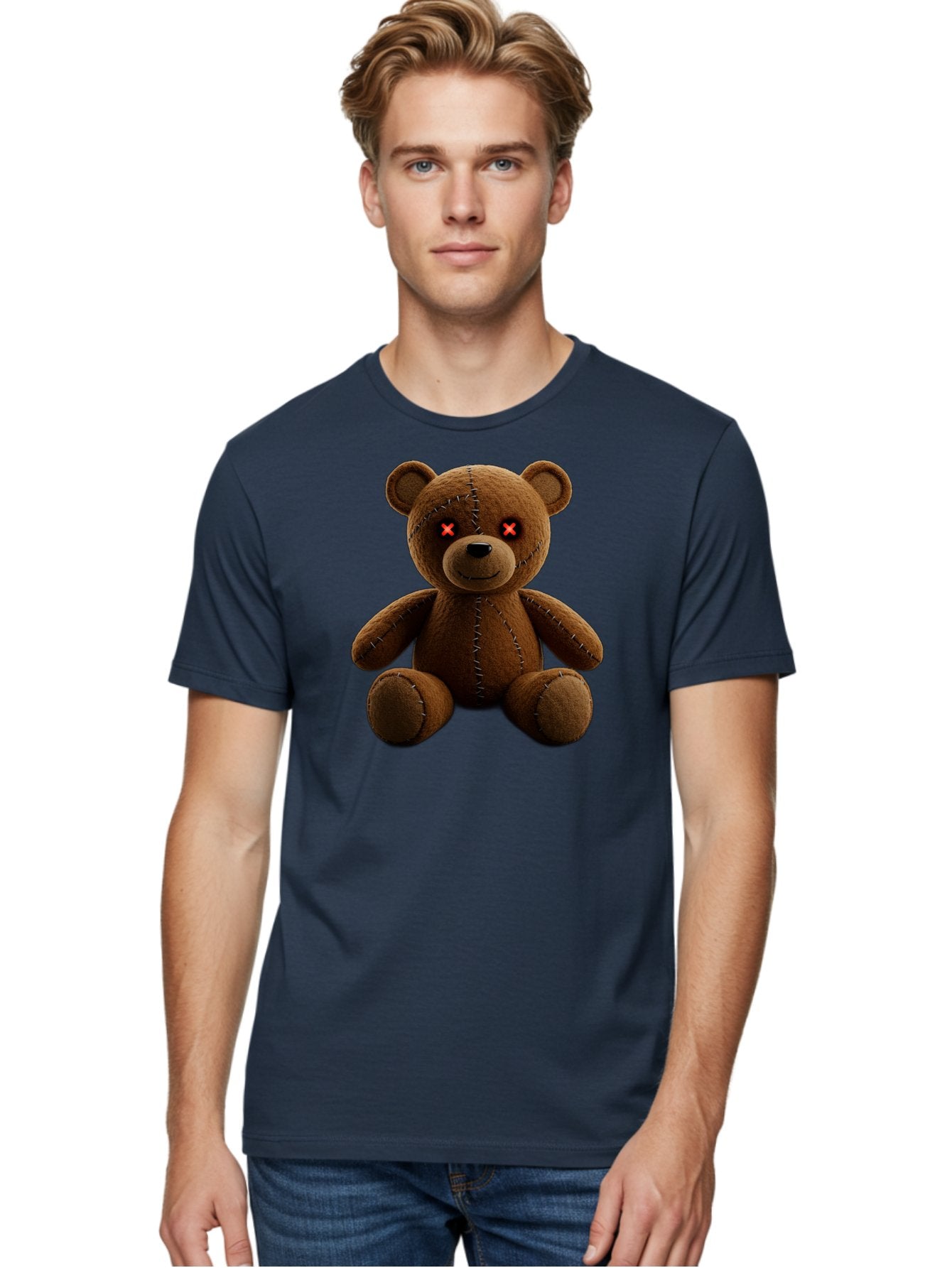 Voodoo-Teddy-Bear-12 Men'S Graphic Tee, 100% Cotton, Comfortable Casual Summer Wear, Machine Washable, Vintage Camera, Old Camera, Antique Camera, Black Camera, Classic Photography, Photography Equipment, Nostalgic Device, Film Camera, Bag076 30