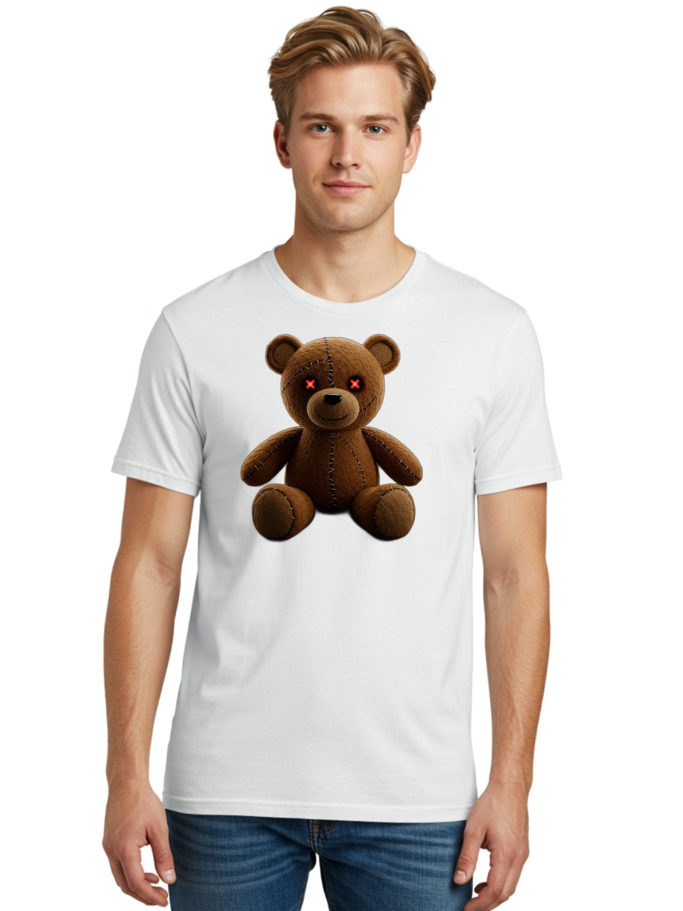 Voodoo-Teddy-Bear-12 Men'S Graphic Tee, 100% Cotton, Comfortable Casual Summer Wear, Machine Washable, Vintage Camera, Old Camera, Antique Camera, Black Camera, Classic Photography, Photography Equipment, Nostalgic Device, Film Camera, Bag076 24