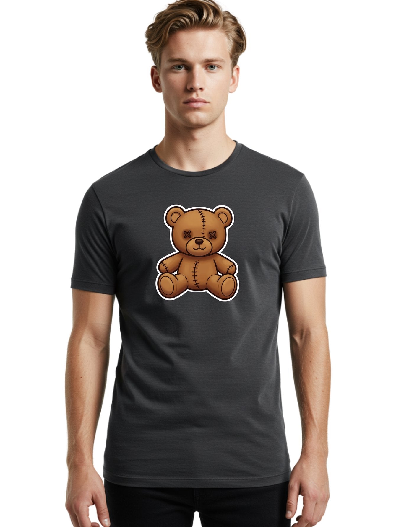 Voodoo-Teddy-Bear-2 Men'S Graphic Tee, 100% Cotton, Comfortable Casual Summer Wear, Machine Washable, Vintage Camera, Old Camera, Antique Camera, Black Camera, Classic Photography, Photography Equipment, Nostalgic Device, Film Camera, Bag080 24