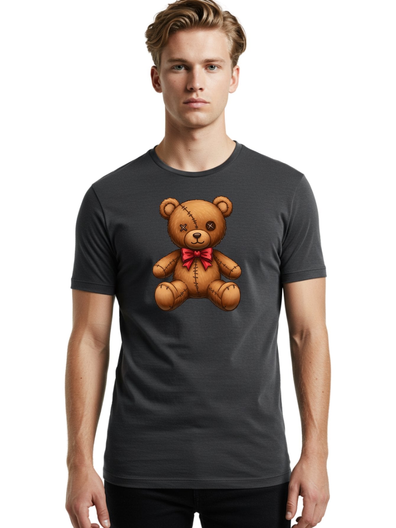 Voodoo-Teddy-Bear-8 Men'S Graphic Tee, 100% Cotton, Comfortable Casual Summer Wear, Machine Washable, Vintage Camera, Old Camera, Antique Camera, Black Camera, Classic Photography, Photography Equipment, Nostalgic Device, Film Camera, Bag086 16