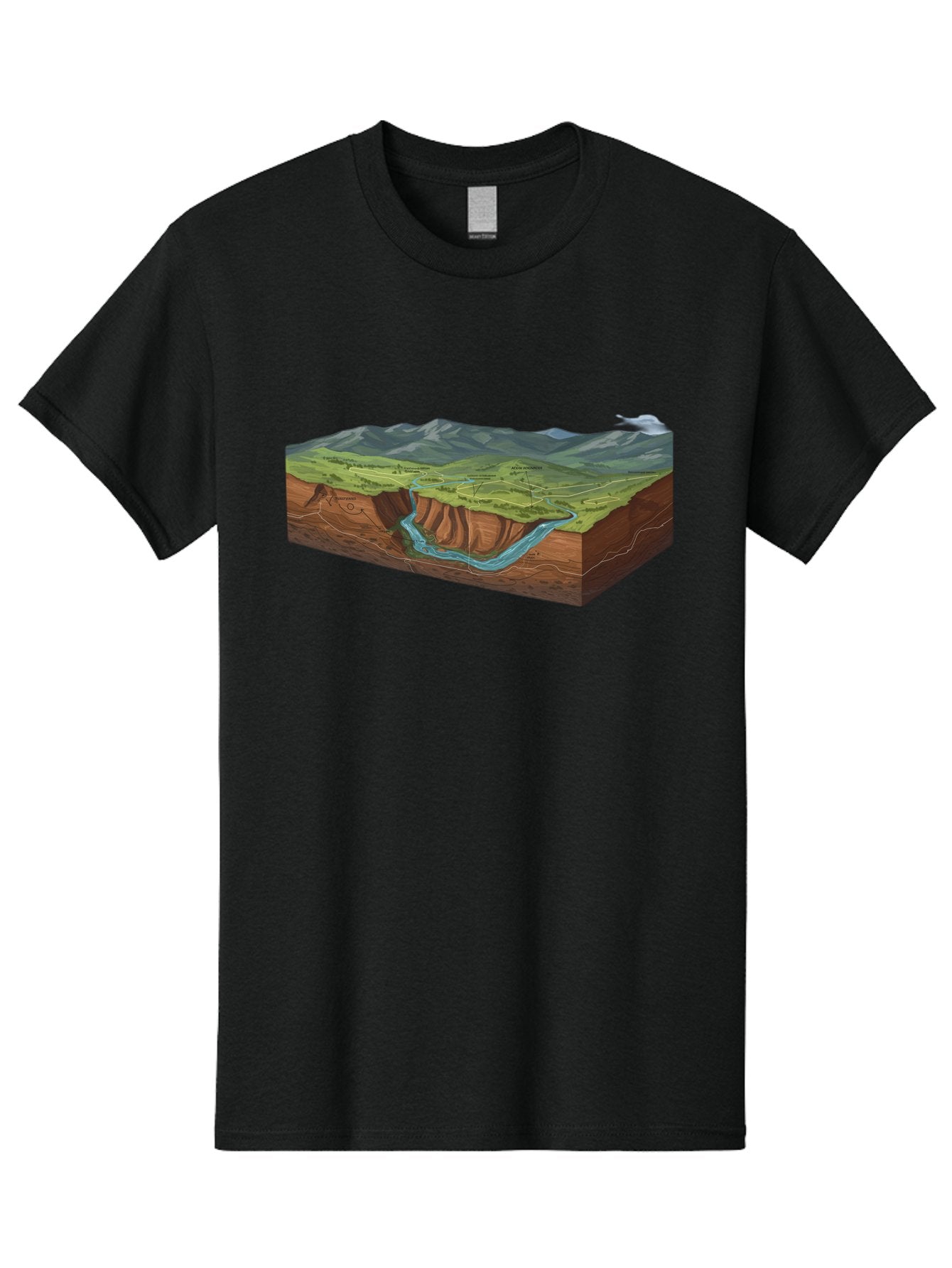3D-Landscape-Cross-Section Men'S Graphic Tee, 100% Cotton, Comfortable Casual Summer Wear, Machine Washable, Vintage Camera, Old Camera, Antique Camera, Black Camera, Classic Photography, Photography Equipment, Nostalgic Device, Film Camera, Bag107 13