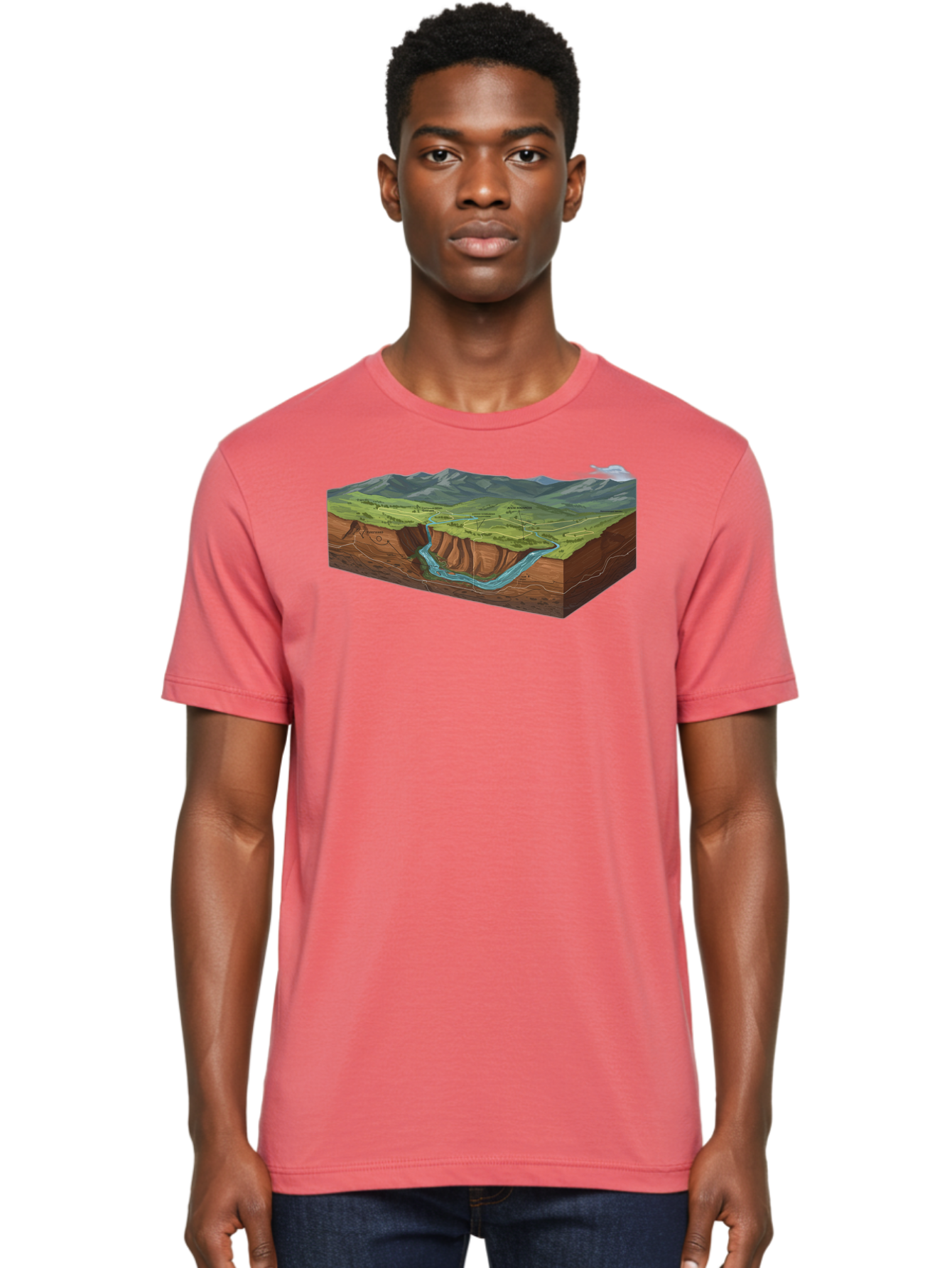 3D-Landscape-Cross-Section Men'S Graphic Tee, 100% Cotton, Comfortable Casual Summer Wear, Machine Washable, Vintage Camera, Old Camera, Antique Camera, Black Camera, Classic Photography, Photography Equipment, Nostalgic Device, Film Camera, Bag107 18