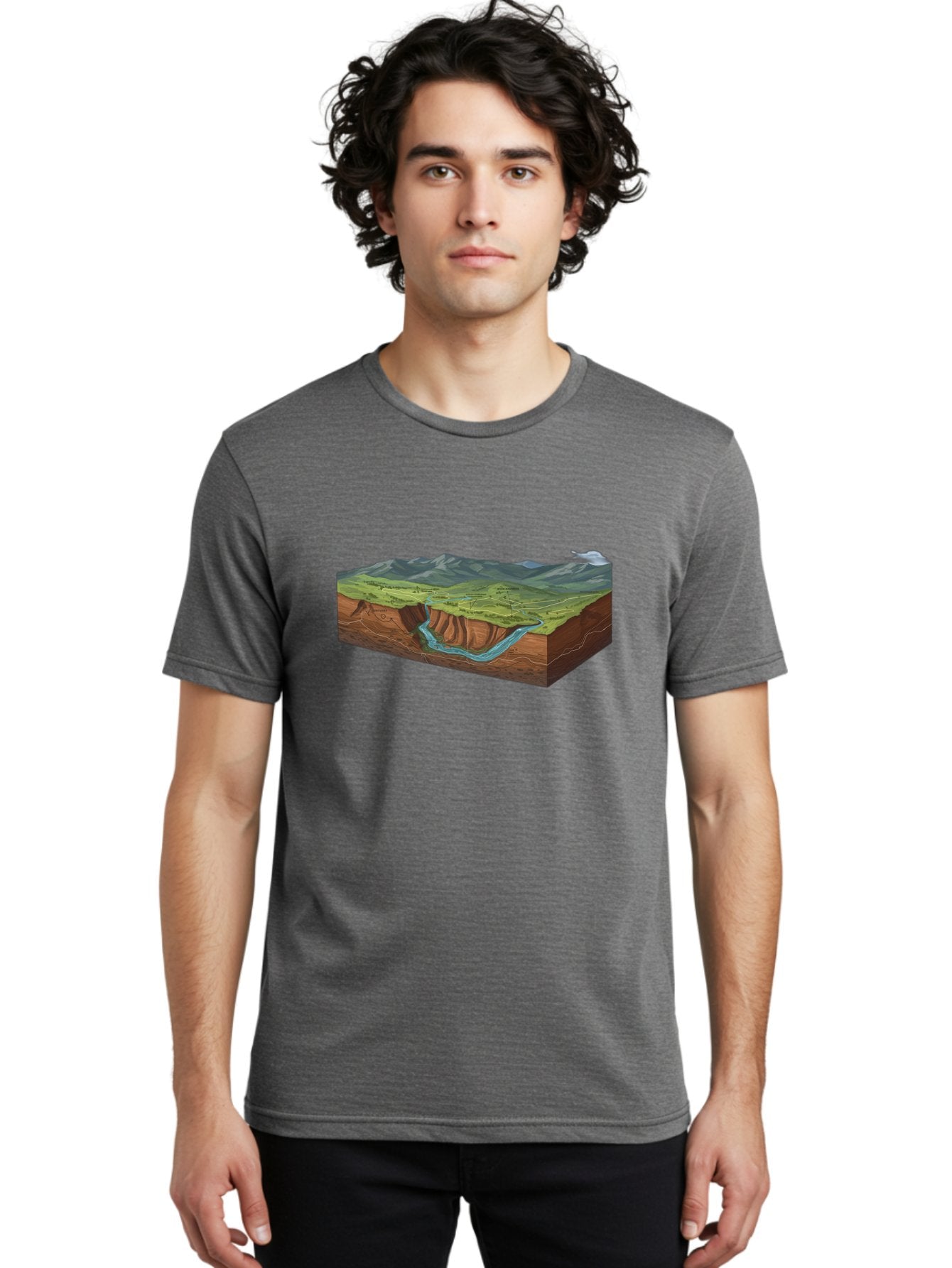 3D-Landscape-Cross-Section Men'S Graphic Tee, 100% Cotton, Comfortable Casual Summer Wear, Machine Washable, Vintage Camera, Old Camera, Antique Camera, Black Camera, Classic Photography, Photography Equipment, Nostalgic Device, Film Camera, Bag107 19