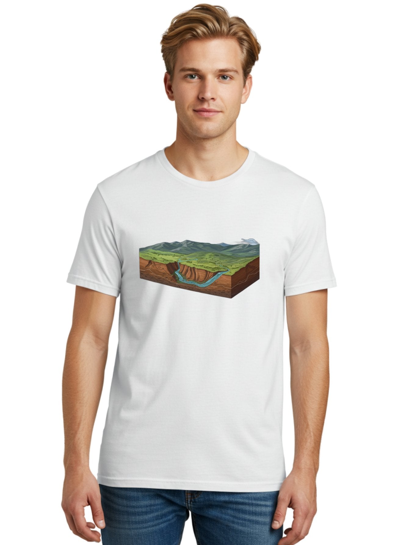 3D-Landscape-Cross-Section Men'S Graphic Tee, 100% Cotton, Comfortable Casual Summer Wear, Machine Washable, Vintage Camera, Old Camera, Antique Camera, Black Camera, Classic Photography, Photography Equipment, Nostalgic Device, Film Camera, Bag107 21
