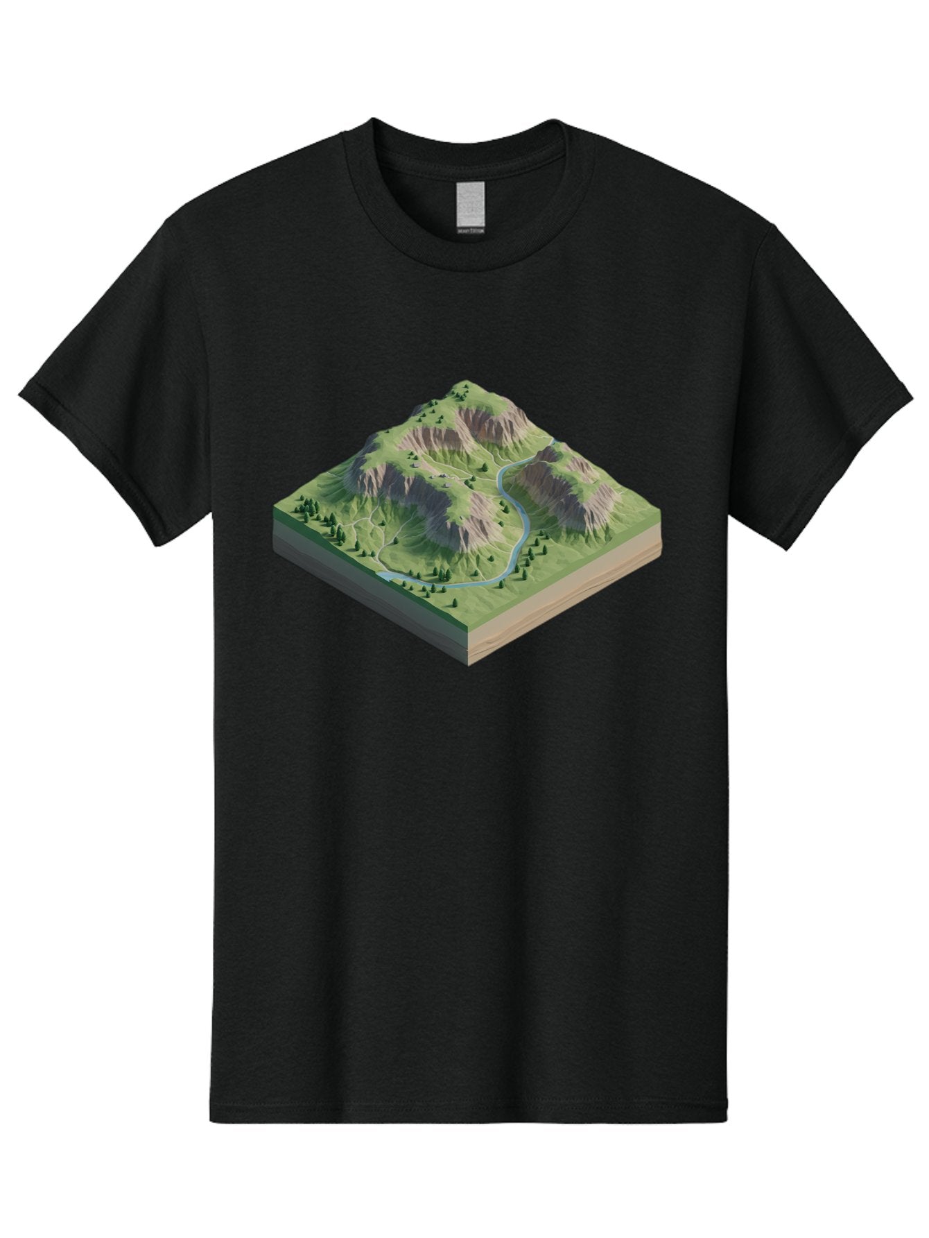 3D-Mountain-Landscape Men'S Graphic Tee, 100% Cotton, Comfortable Casual Summer Wear, Machine Washable, Vintage Camera, Old Camera, Antique Camera, Black Camera, Classic Photography, Photography Equipment, Nostalgic Device, Film Camera, Bag110 4