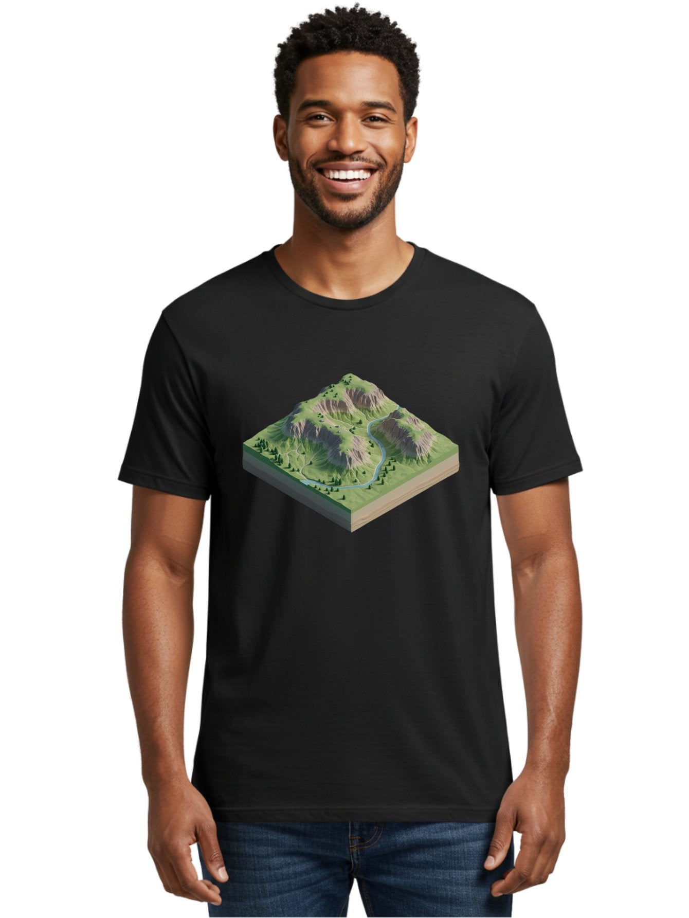 3D-Mountain-Landscape Men'S Graphic Tee, 100% Cotton, Comfortable Casual Summer Wear, Machine Washable, Vintage Camera, Old Camera, Antique Camera, Black Camera, Classic Photography, Photography Equipment, Nostalgic Device, Film Camera, Bag110 18