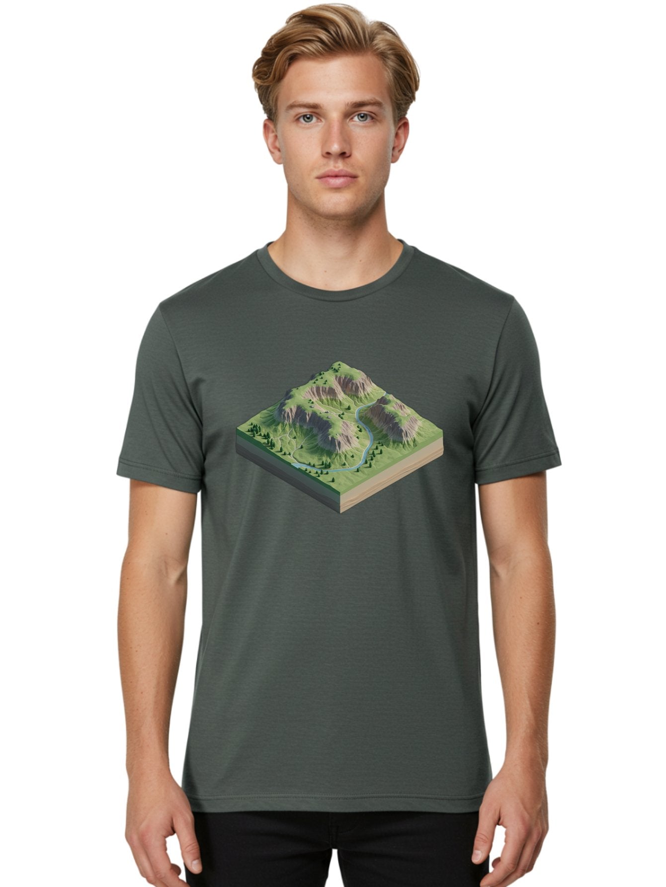 3D-Mountain-Landscape Men'S Graphic Tee, 100% Cotton, Comfortable Casual Summer Wear, Machine Washable, Vintage Camera, Old Camera, Antique Camera, Black Camera, Classic Photography, Photography Equipment, Nostalgic Device, Film Camera, Bag110 23