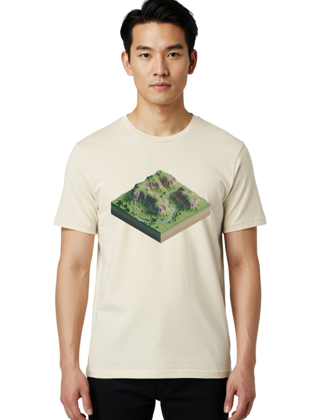 3D-Mountain-Landscape Men'S Graphic Tee, 100% Cotton, Comfortable Casual Summer Wear, Machine Washable, Vintage Camera, Old Camera, Antique Camera, Black Camera, Classic Photography, Photography Equipment, Nostalgic Device, Film Camera, Bag110 22
