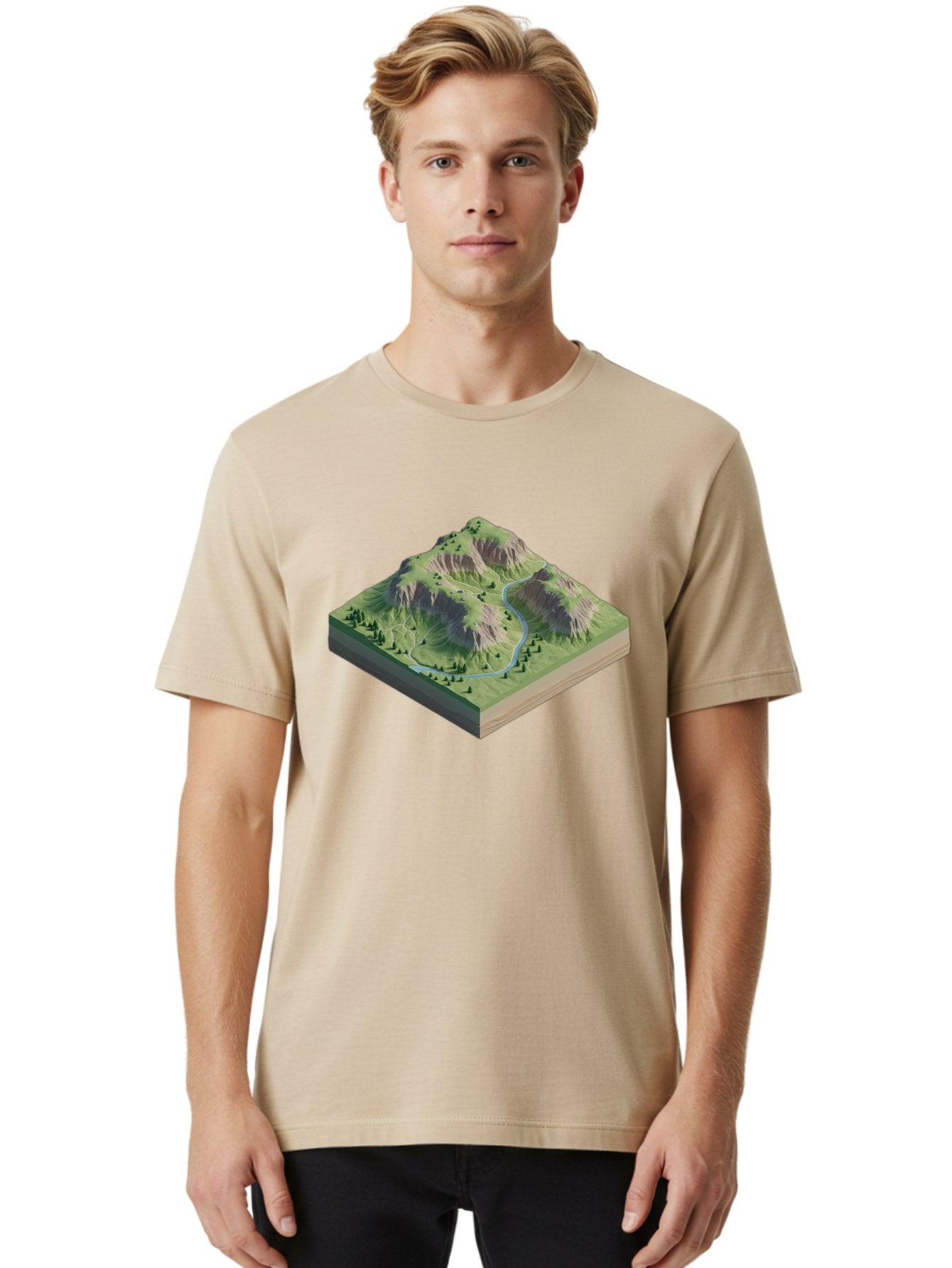 3D-Mountain-Landscape Men'S Graphic Tee, 100% Cotton, Comfortable Casual Summer Wear, Machine Washable, Vintage Camera, Old Camera, Antique Camera, Black Camera, Classic Photography, Photography Equipment, Nostalgic Device, Film Camera, Bag110 19
