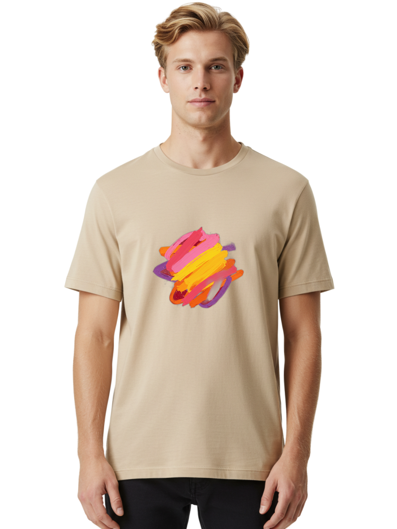 Abstract-Brush-Stroke Men'S Graphic Tee, 100% Cotton, Comfortable Casual Summer Wear, Machine Washable, Vintage Camera, Old Camera, Antique Camera, Black Camera, Classic Photography, Photography Equipment, Nostalgic Device, Film Camera, Bag122 18