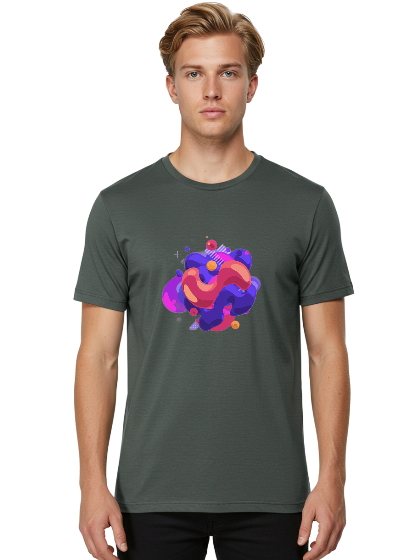 Abstract-Fluid-Shapes Men'S Graphic Tee, 100% Cotton, Comfortable Casual Summer Wear, Machine Washable, Vintage Camera, Old Camera, Antique Camera, Black Camera, Classic Photography, Photography Equipment, Nostalgic Device, Film Camera, Bag124 20