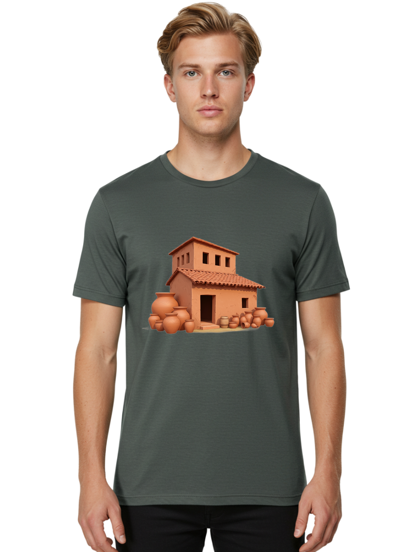 Adobe-House-1 Men'S Graphic Tee, 100% Cotton, Comfortable Casual Summer Wear, Machine Washable, Vintage Camera, Old Camera, Antique Camera, Black Camera, Classic Photography, Photography Equipment, Nostalgic Device, Film Camera, Camera Art Bag127 16