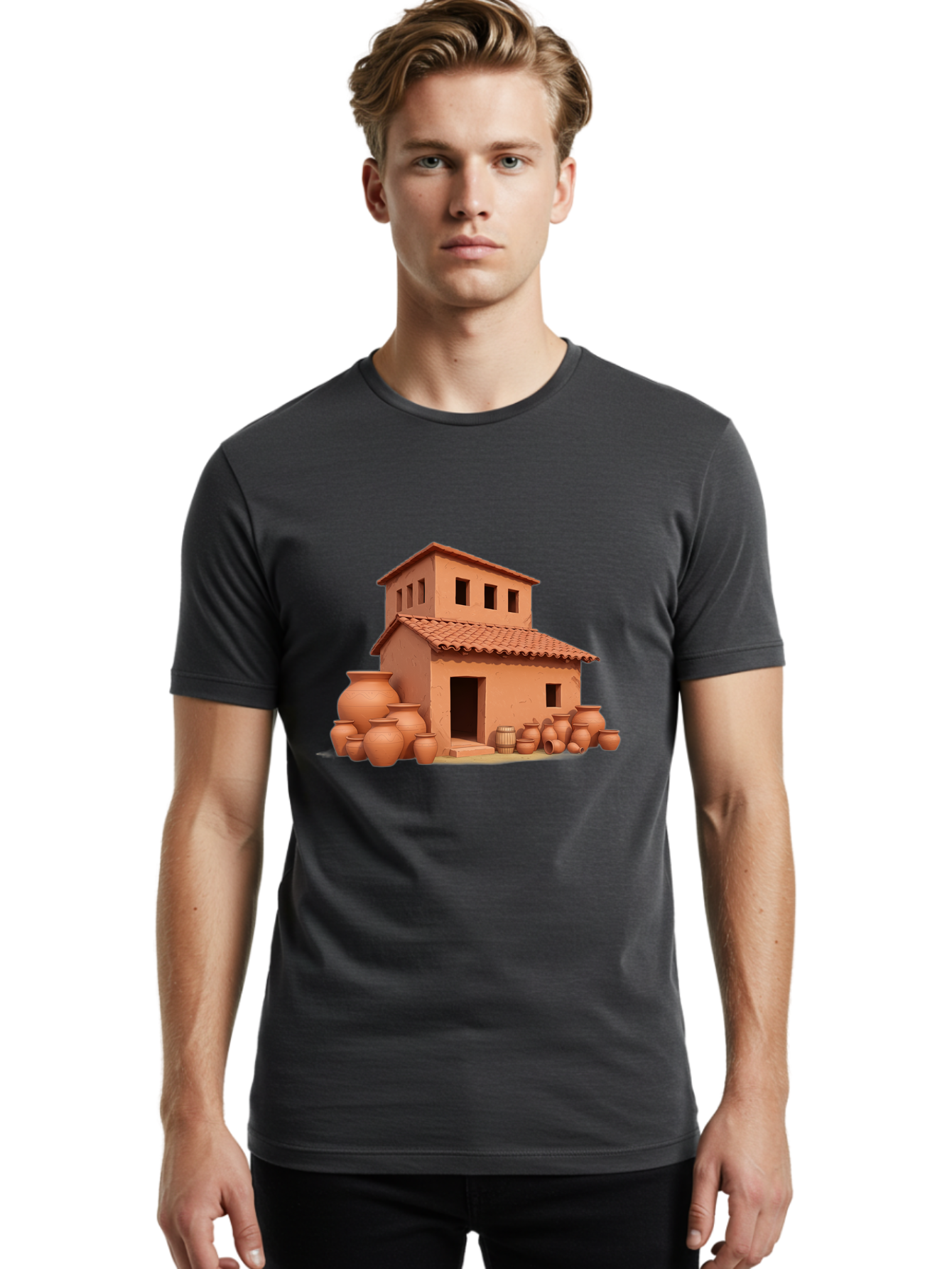 Adobe-House-1 Men'S Graphic Tee, 100% Cotton, Comfortable Casual Summer Wear, Machine Washable, Vintage Camera, Old Camera, Antique Camera, Black Camera, Classic Photography, Photography Equipment, Nostalgic Device, Film Camera, Camera Art Bag127 29