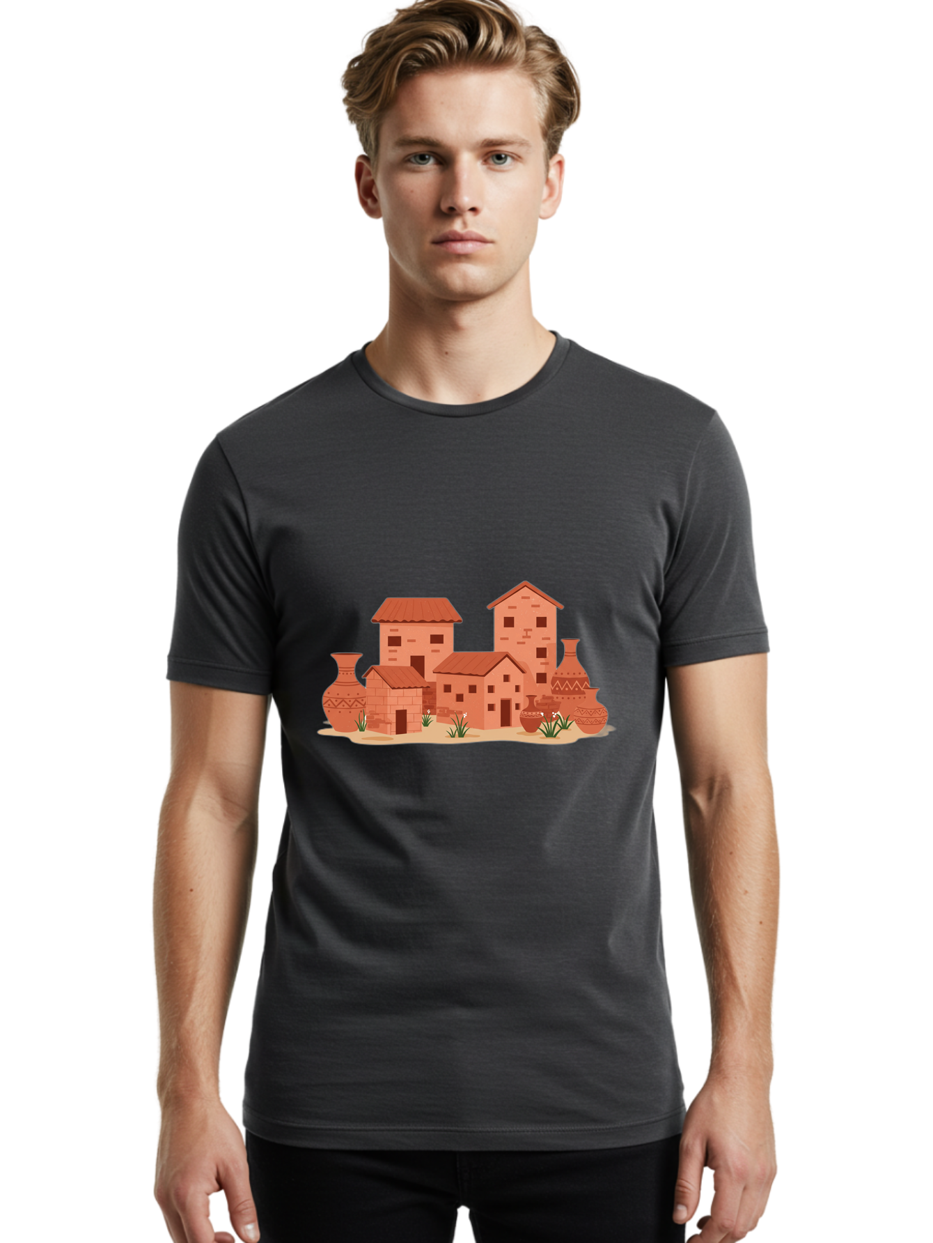 Adobe-Village Men'S Graphic Tee, 100% Cotton, Comfortable Casual Summer Wear, Machine Washable, Vintage Camera, Old Camera, Antique Camera, Black Camera, Classic Photography, Photography Equipment, Nostalgic Device, Film Camera, Camera Art Bag129 24