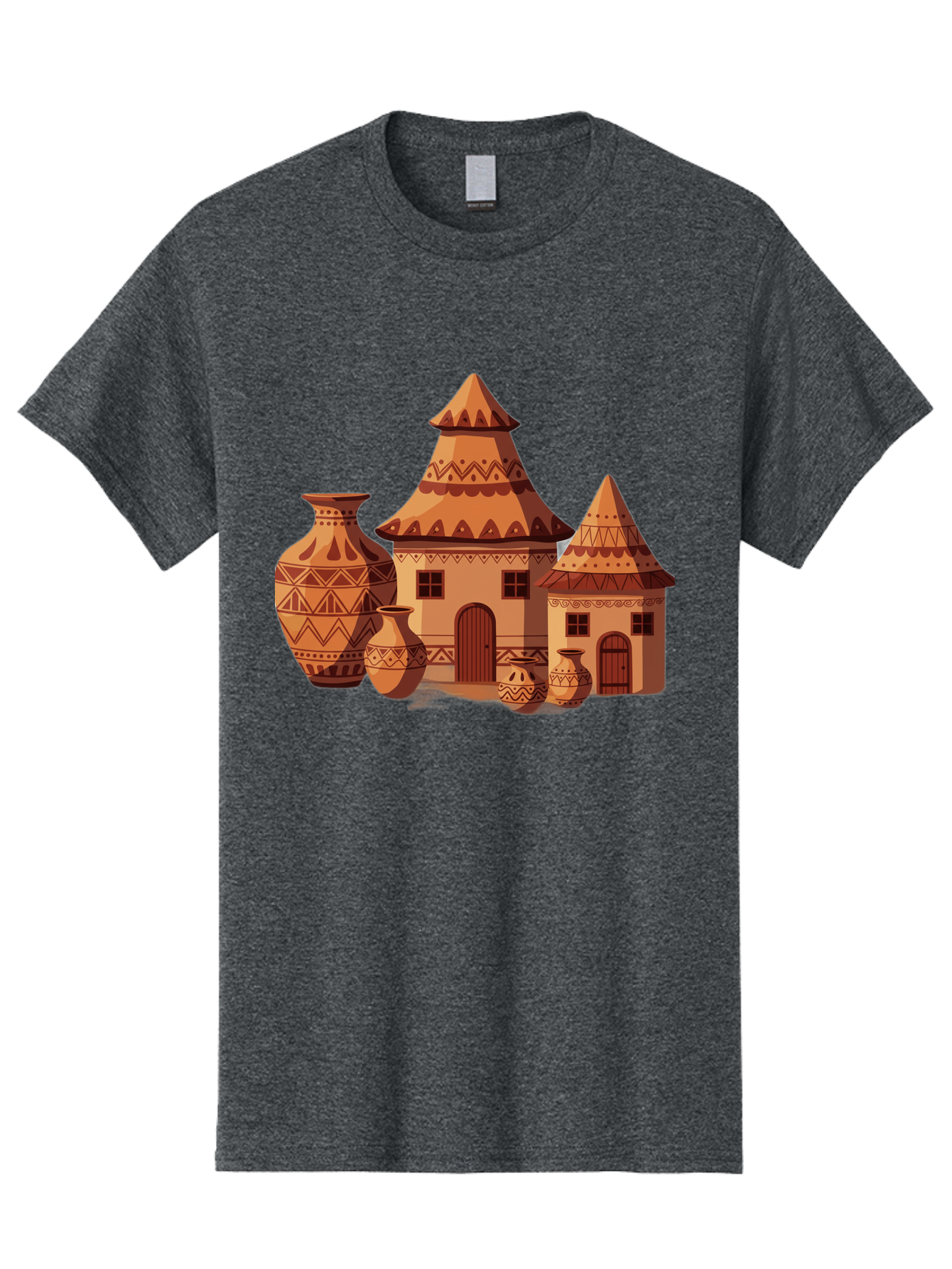 African-Huts-And-Vases Men'S Graphic Tee, 100% Cotton, Comfortable Casual Summer Wear, Machine Washable, Vintage Camera, Old Camera, Antique Camera, Black Camera, Classic Photography, Photography Equipment, Nostalgic Device, Film Camera, Bag130