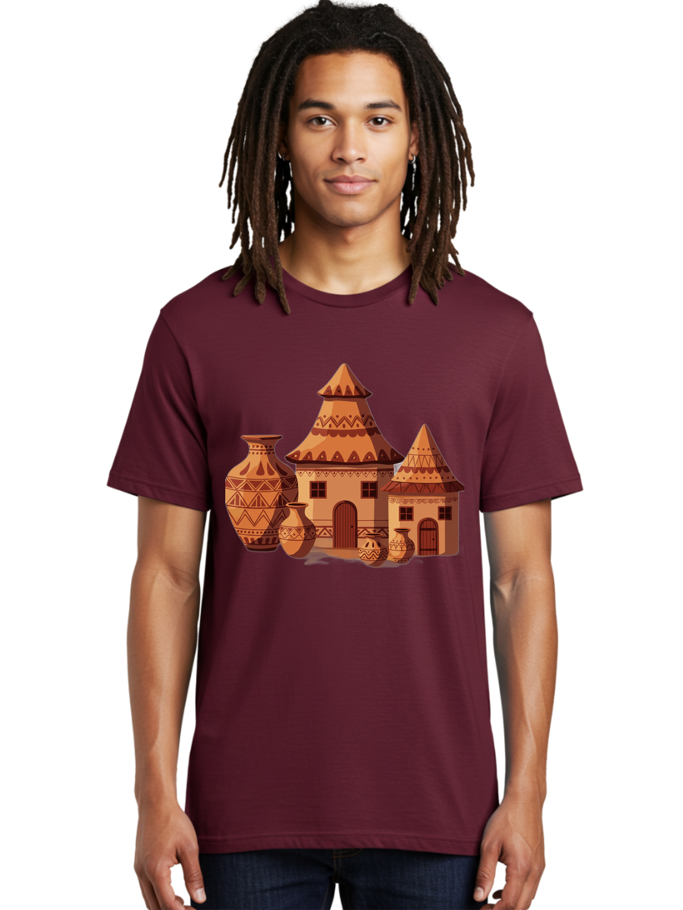 African-Huts-And-Vases Men'S Graphic Tee, 100% Cotton, Comfortable Casual Summer Wear, Machine Washable, Vintage Camera, Old Camera, Antique Camera, Black Camera, Classic Photography, Photography Equipment, Nostalgic Device, Film Camera, Bag130 20