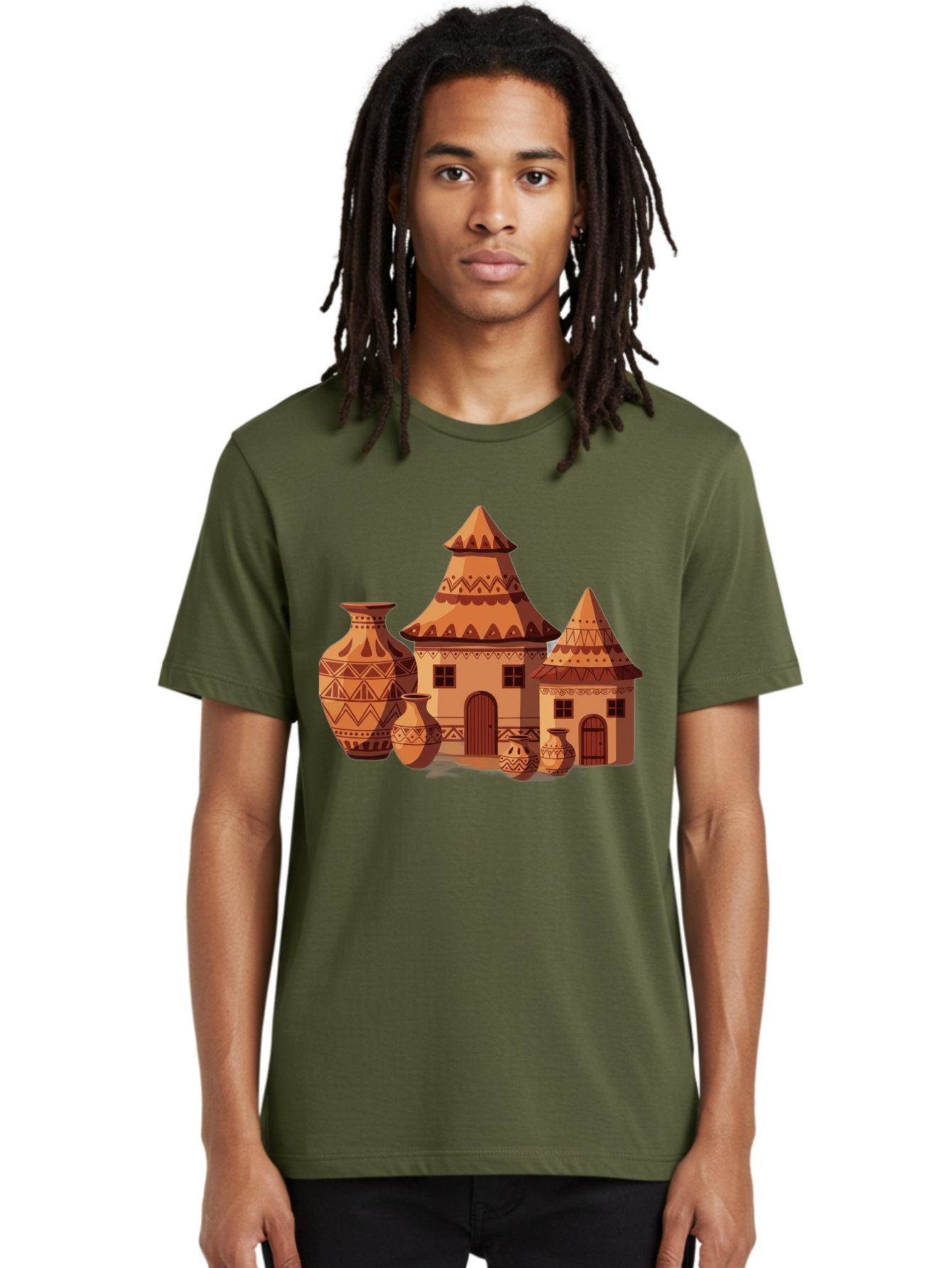 African-Huts-And-Vases Men'S Graphic Tee, 100% Cotton, Comfortable Casual Summer Wear, Machine Washable, Vintage Camera, Old Camera, Antique Camera, Black Camera, Classic Photography, Photography Equipment, Nostalgic Device, Film Camera, Bag130 25
