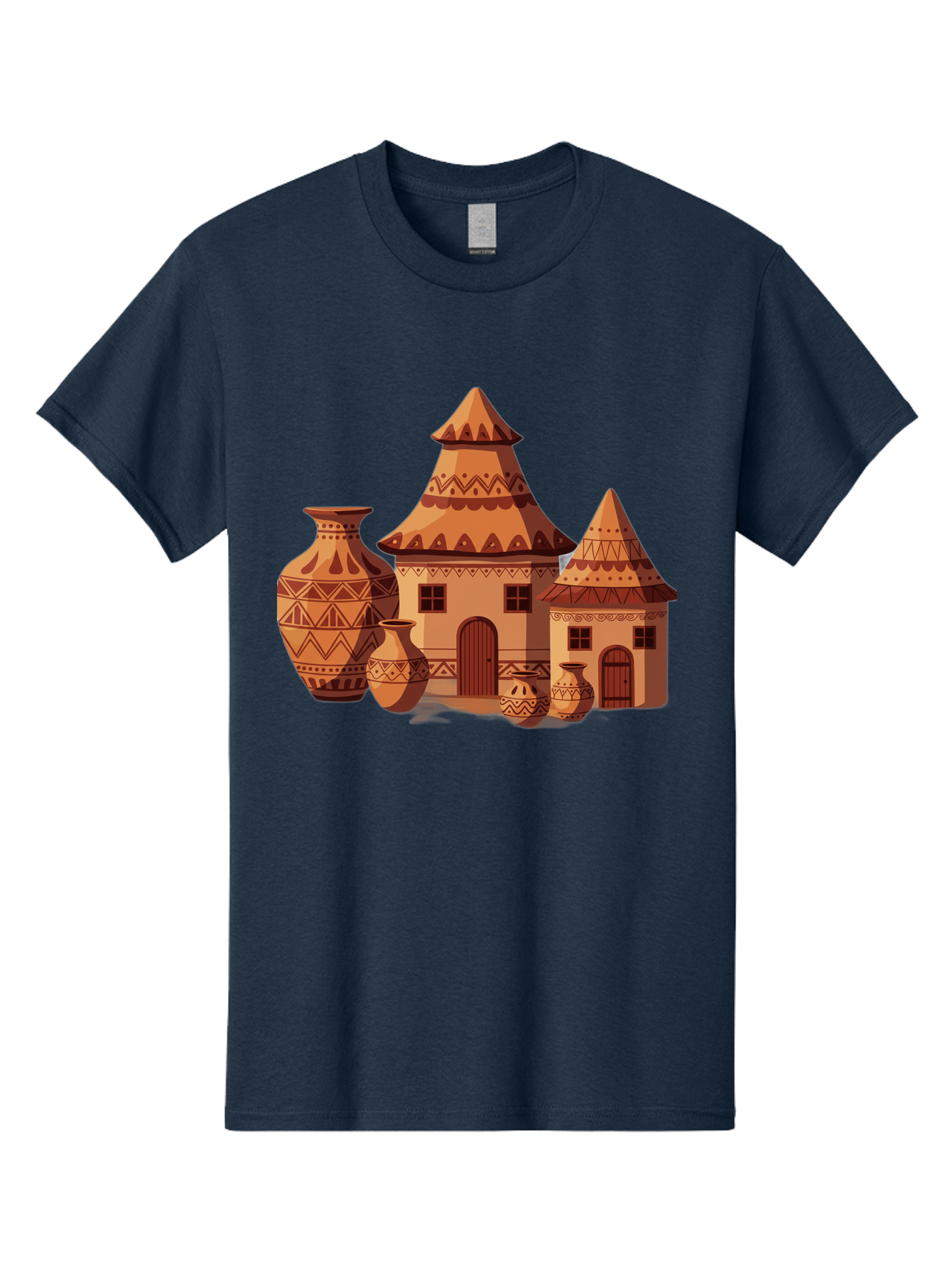African-Huts-And-Vases Men'S Graphic Tee, 100% Cotton, Comfortable Casual Summer Wear, Machine Washable, Vintage Camera, Old Camera, Antique Camera, Black Camera, Classic Photography, Photography Equipment, Nostalgic Device, Film Camera, Bag130 8