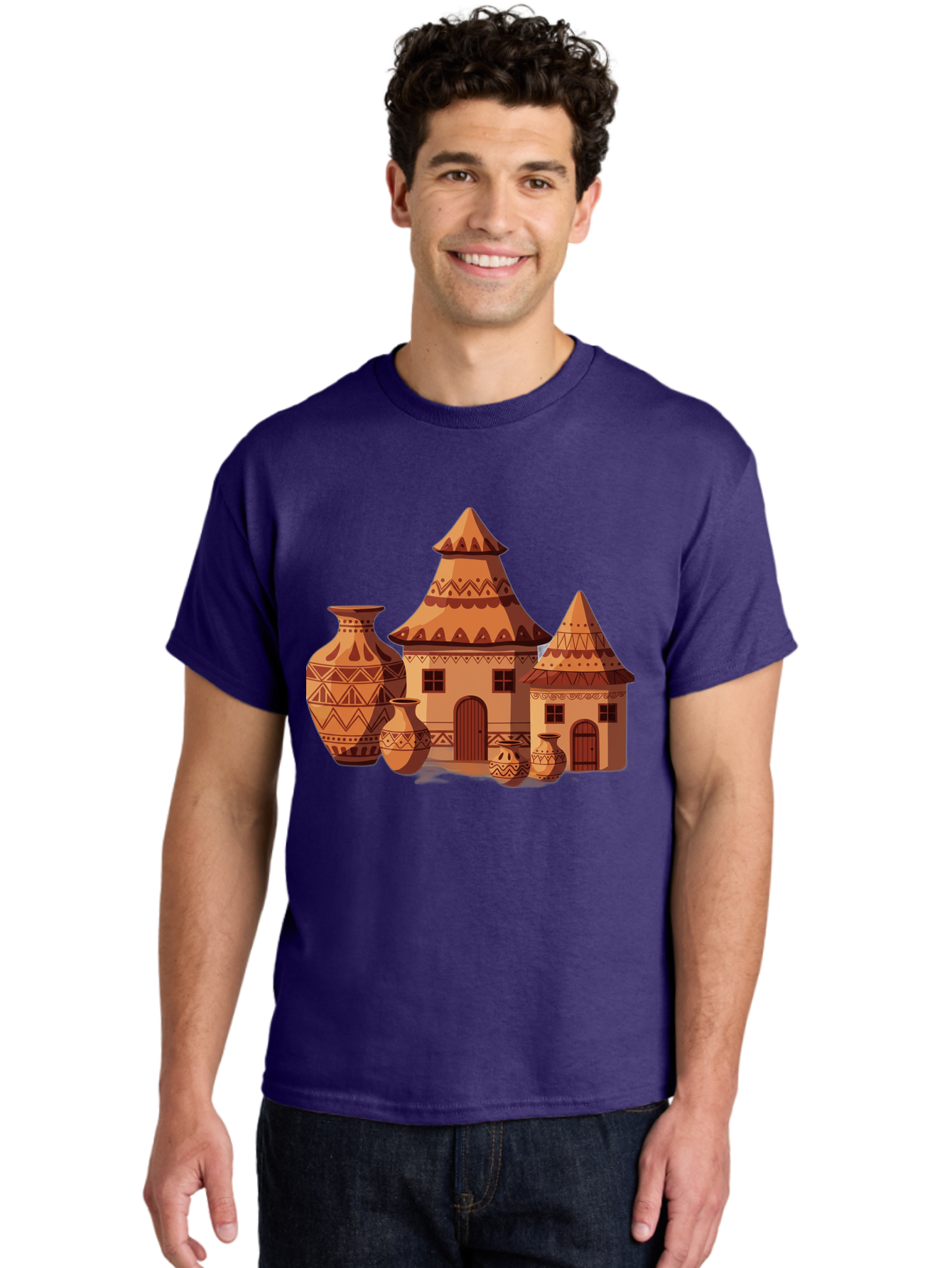 African-Huts-And-Vases Men'S Graphic Tee, 100% Cotton, Comfortable Casual Summer Wear, Machine Washable, Vintage Camera, Old Camera, Antique Camera, Black Camera, Classic Photography, Photography Equipment, Nostalgic Device, Film Camera, Bag130 29