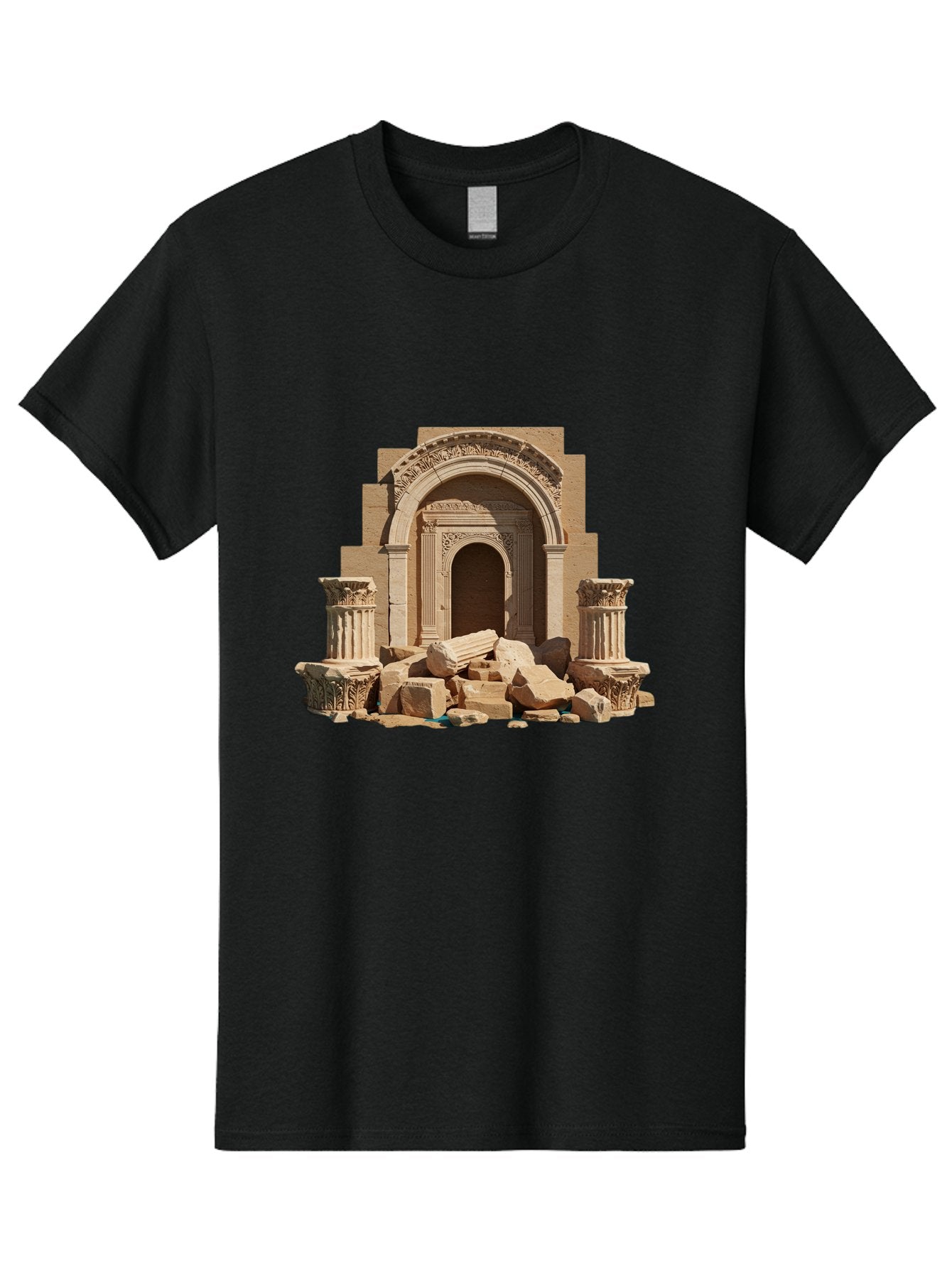 Ancient-Archway-Ruins Men'S Graphic Tee, 100% Cotton, Comfortable Casual Summer Wear, Machine Washable, Vintage Camera, Old Camera, Antique Camera, Black Camera, Classic Photography, Photography Equipment, Nostalgic Device, Film Camera, Bag133 15