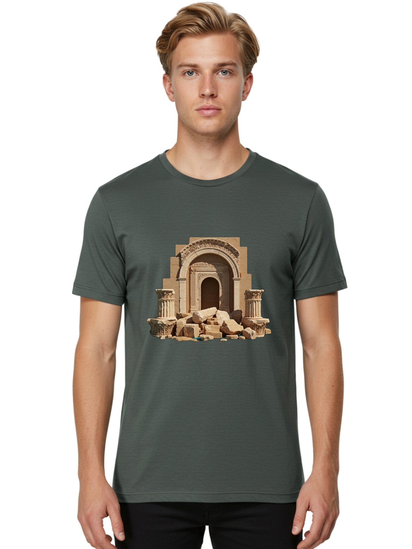 Ancient-Archway-Ruins Men'S Graphic Tee, 100% Cotton, Comfortable Casual Summer Wear, Machine Washable, Vintage Camera, Old Camera, Antique Camera, Black Camera, Classic Photography, Photography Equipment, Nostalgic Device, Film Camera, Bag133 28