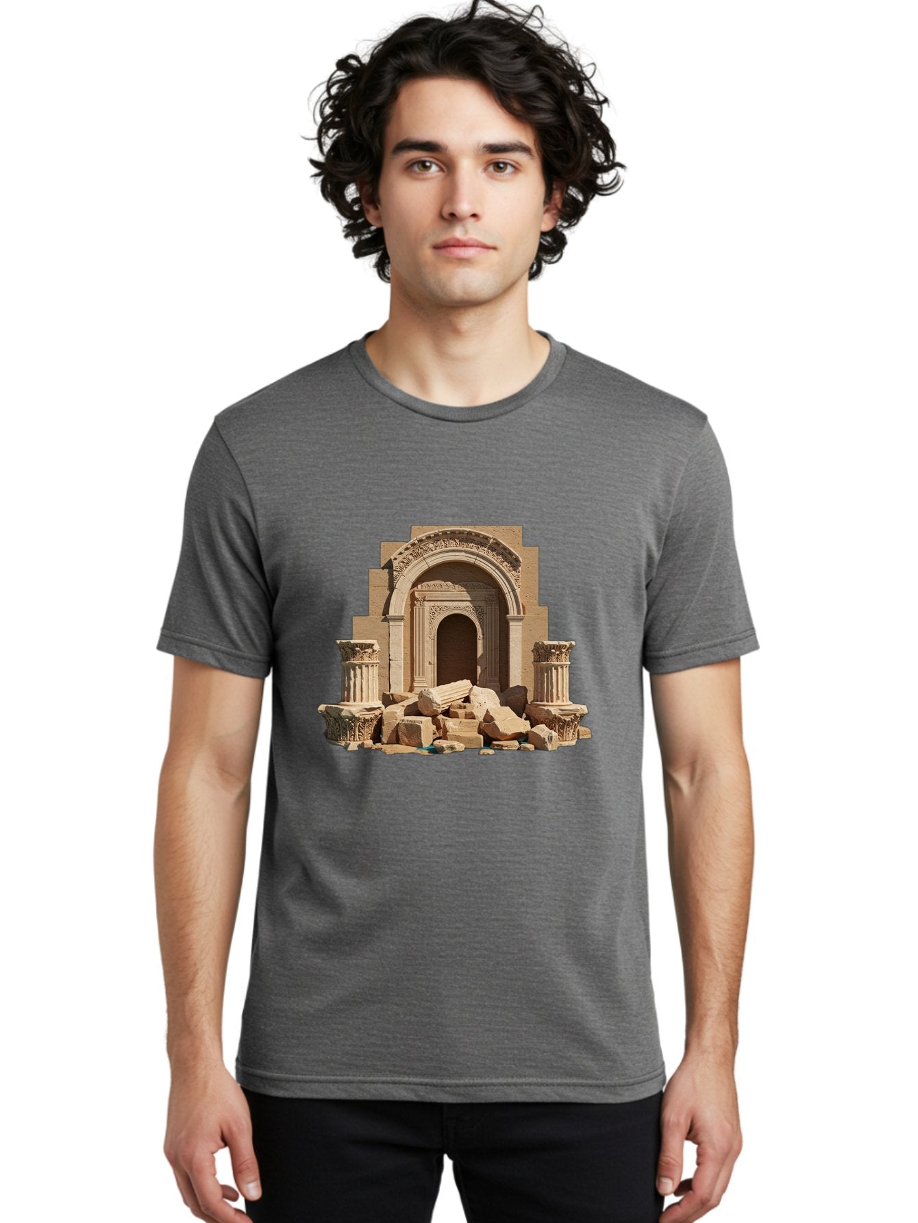 Ancient-Archway-Ruins Men'S Graphic Tee, 100% Cotton, Comfortable Casual Summer Wear, Machine Washable, Vintage Camera, Old Camera, Antique Camera, Black Camera, Classic Photography, Photography Equipment, Nostalgic Device, Film Camera, Bag133 27