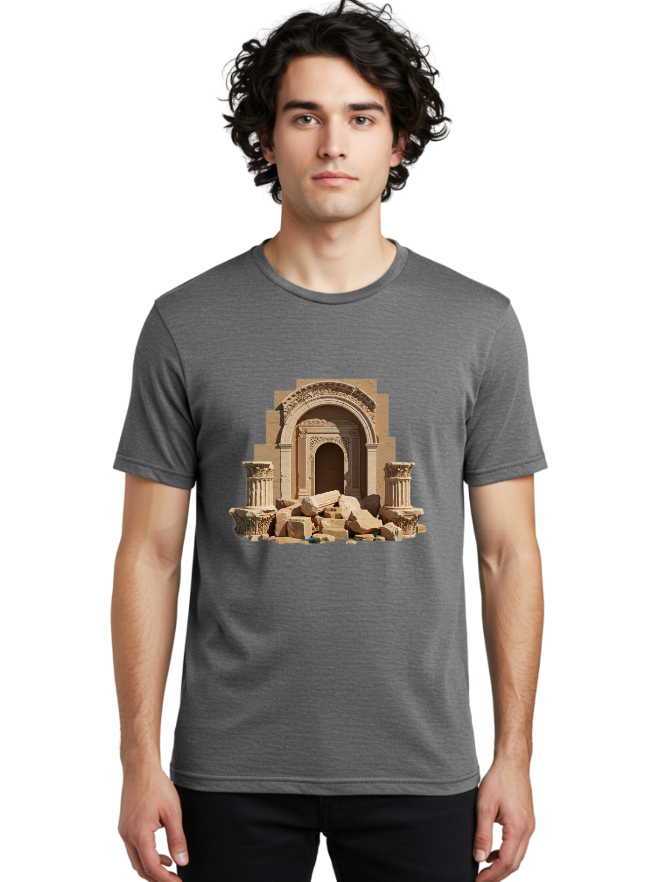 Ancient-Archway-Ruins Men'S Graphic Tee, 100% Cotton, Comfortable Casual Summer Wear, Machine Washable, Vintage Camera, Old Camera, Antique Camera, Black Camera, Classic Photography, Photography Equipment, Nostalgic Device, Film Camera, Bag133 19