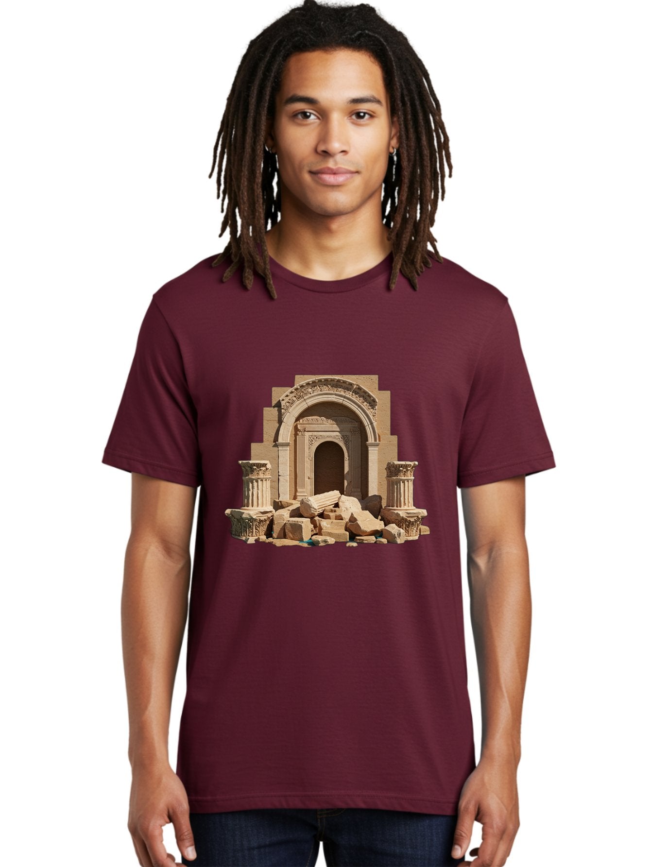 Ancient-Archway-Ruins Men'S Graphic Tee, 100% Cotton, Comfortable Casual Summer Wear, Machine Washable, Vintage Camera, Old Camera, Antique Camera, Black Camera, Classic Photography, Photography Equipment, Nostalgic Device, Film Camera, Bag133 24