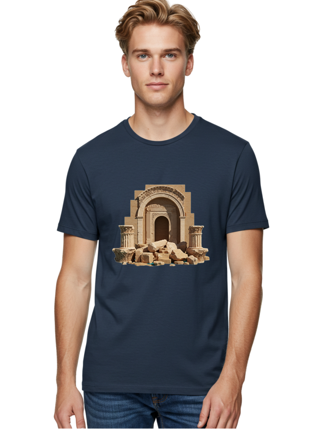 Ancient-Archway-Ruins Men'S Graphic Tee, 100% Cotton, Comfortable Casual Summer Wear, Machine Washable, Vintage Camera, Old Camera, Antique Camera, Black Camera, Classic Photography, Photography Equipment, Nostalgic Device, Film Camera, Bag133 27