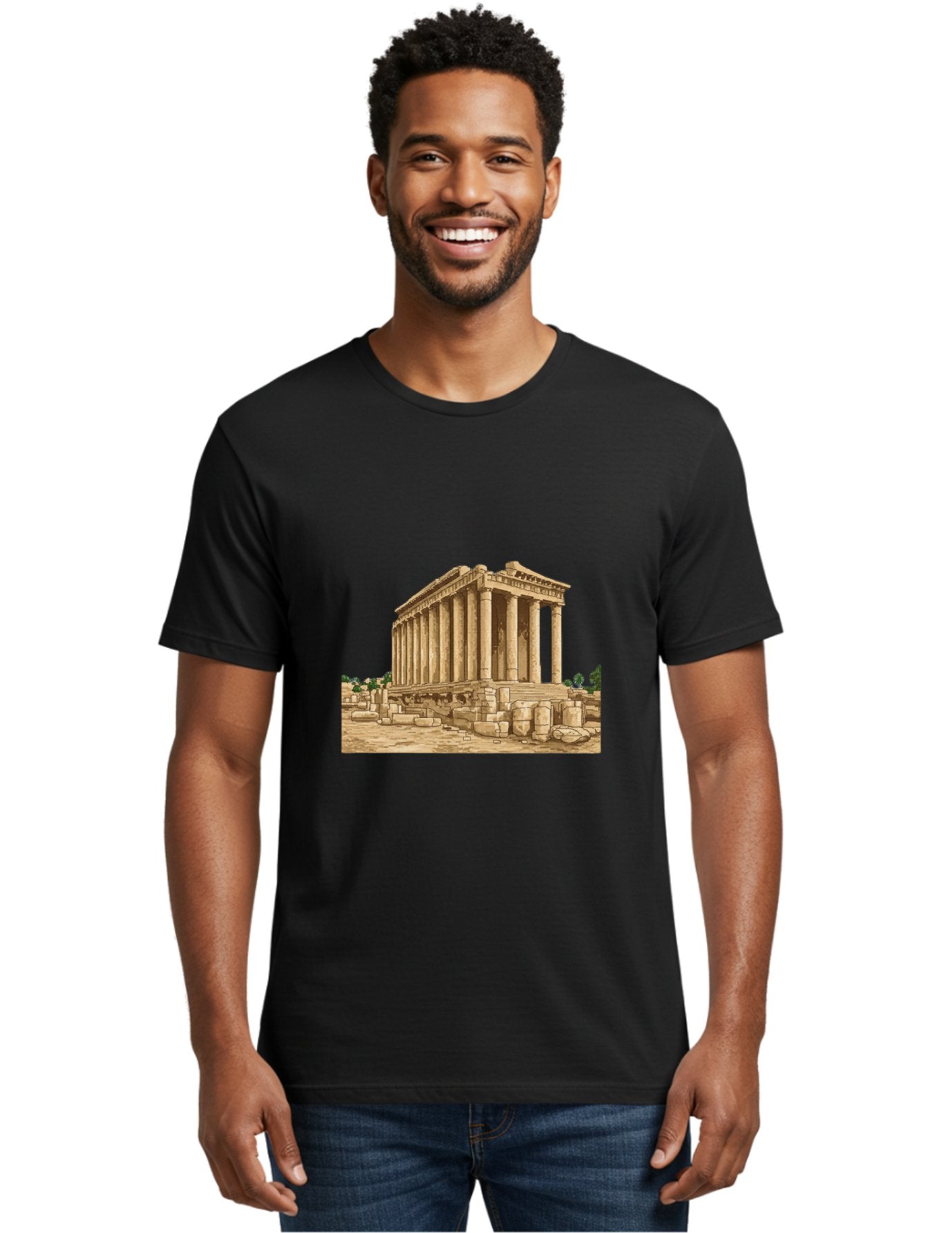 Ancient-Greek-Temple Men'S Graphic Tee, 100% Cotton, Comfortable Casual Summer Wear, Machine Washable, Vintage Camera, Old Camera, Antique Camera, Black Camera, Classic Photography, Photography Equipment, Nostalgic Device, Film Camera, Bag134 21