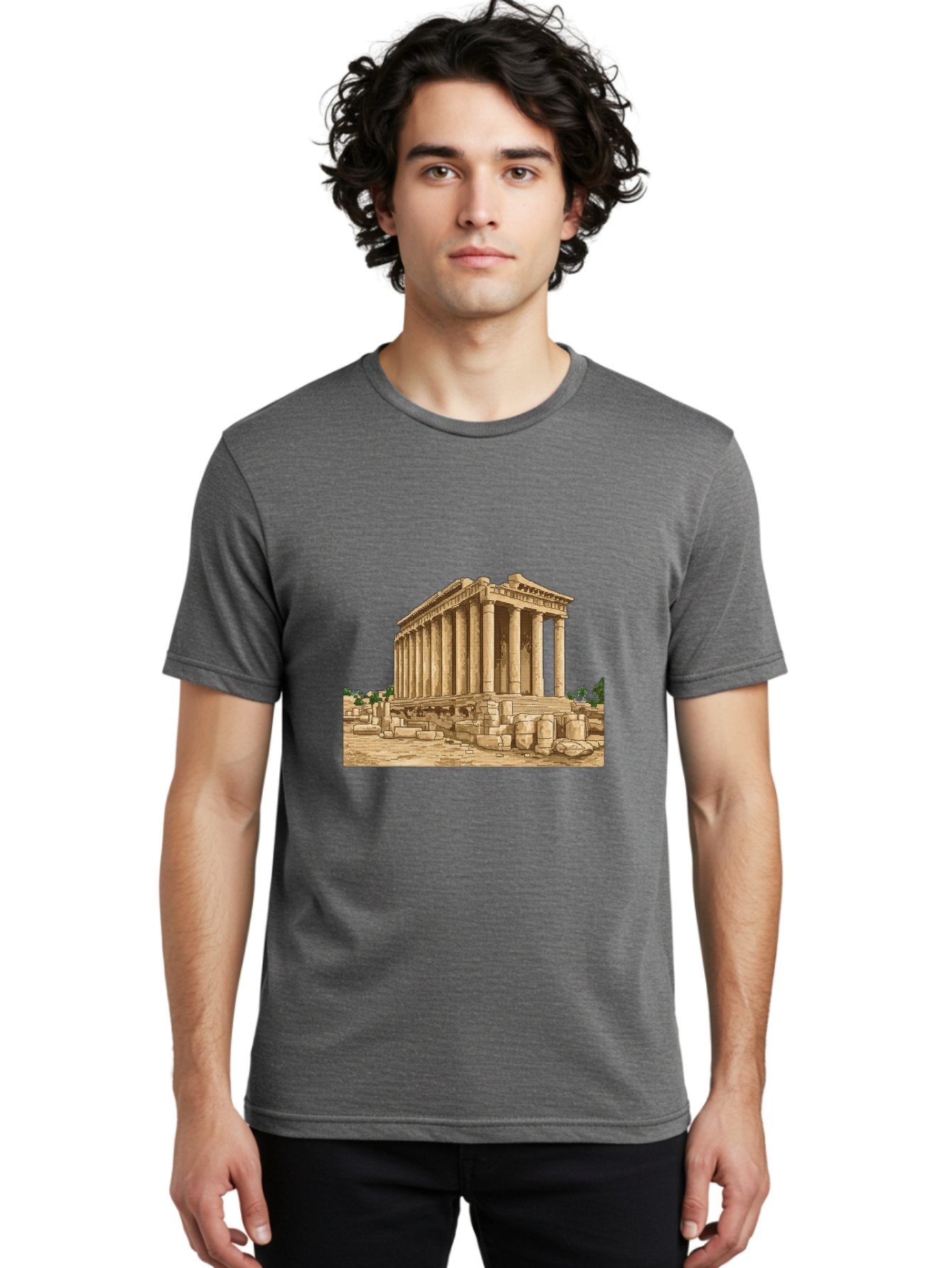 Ancient-Greek-Temple Men'S Graphic Tee, 100% Cotton, Comfortable Casual Summer Wear, Machine Washable, Vintage Camera, Old Camera, Antique Camera, Black Camera, Classic Photography, Photography Equipment, Nostalgic Device, Film Camera, Bag134 16