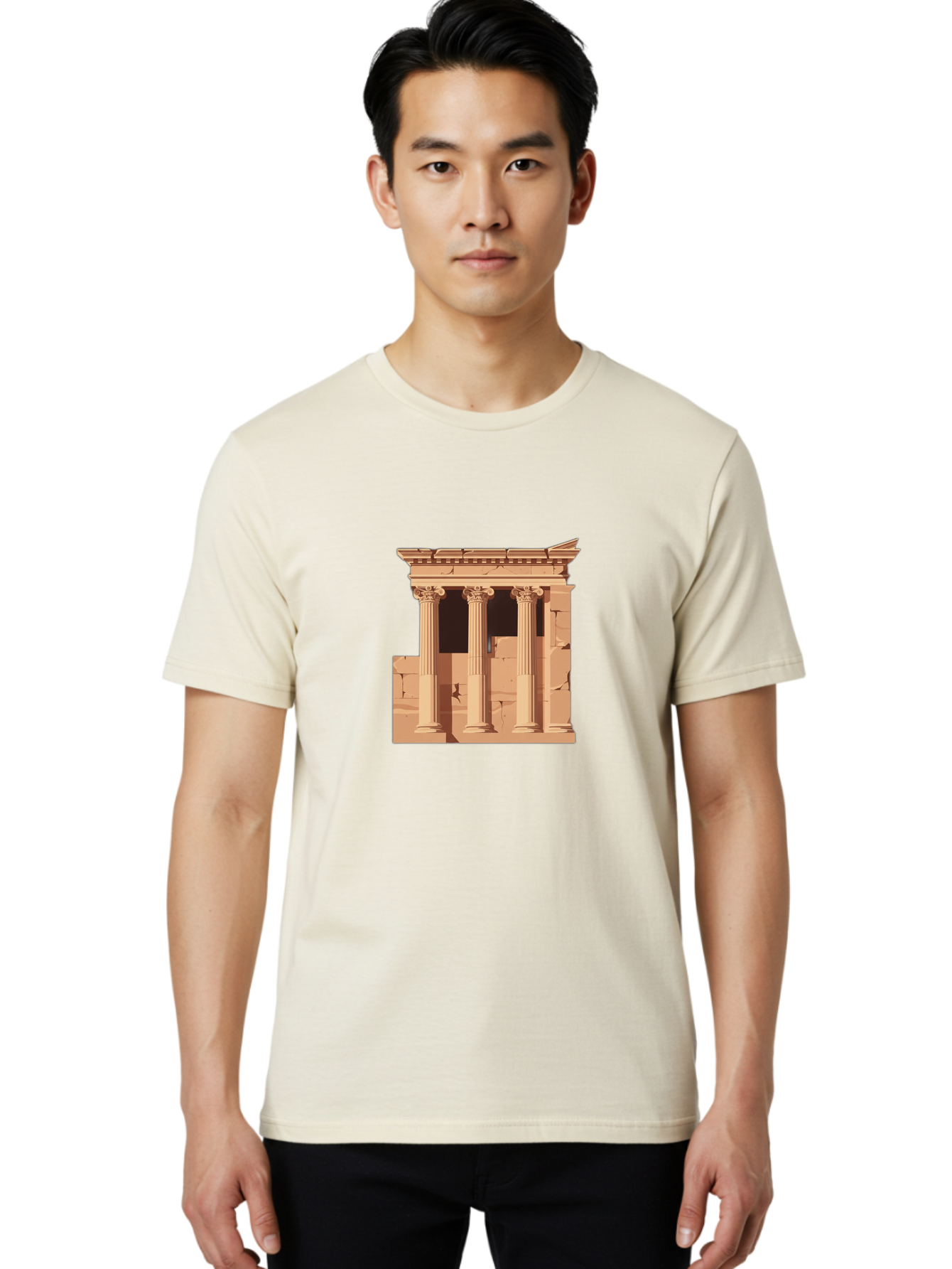 Ancient-Temple Men'S Graphic Tee, 100% Cotton, Comfortable Casual Summer Wear, Machine Washable, Vintage Camera, Old Camera, Antique Camera, Black Camera, Classic Photography, Photography Equipment, Nostalgic Device, Film Camera, Camera Art Bag135 19