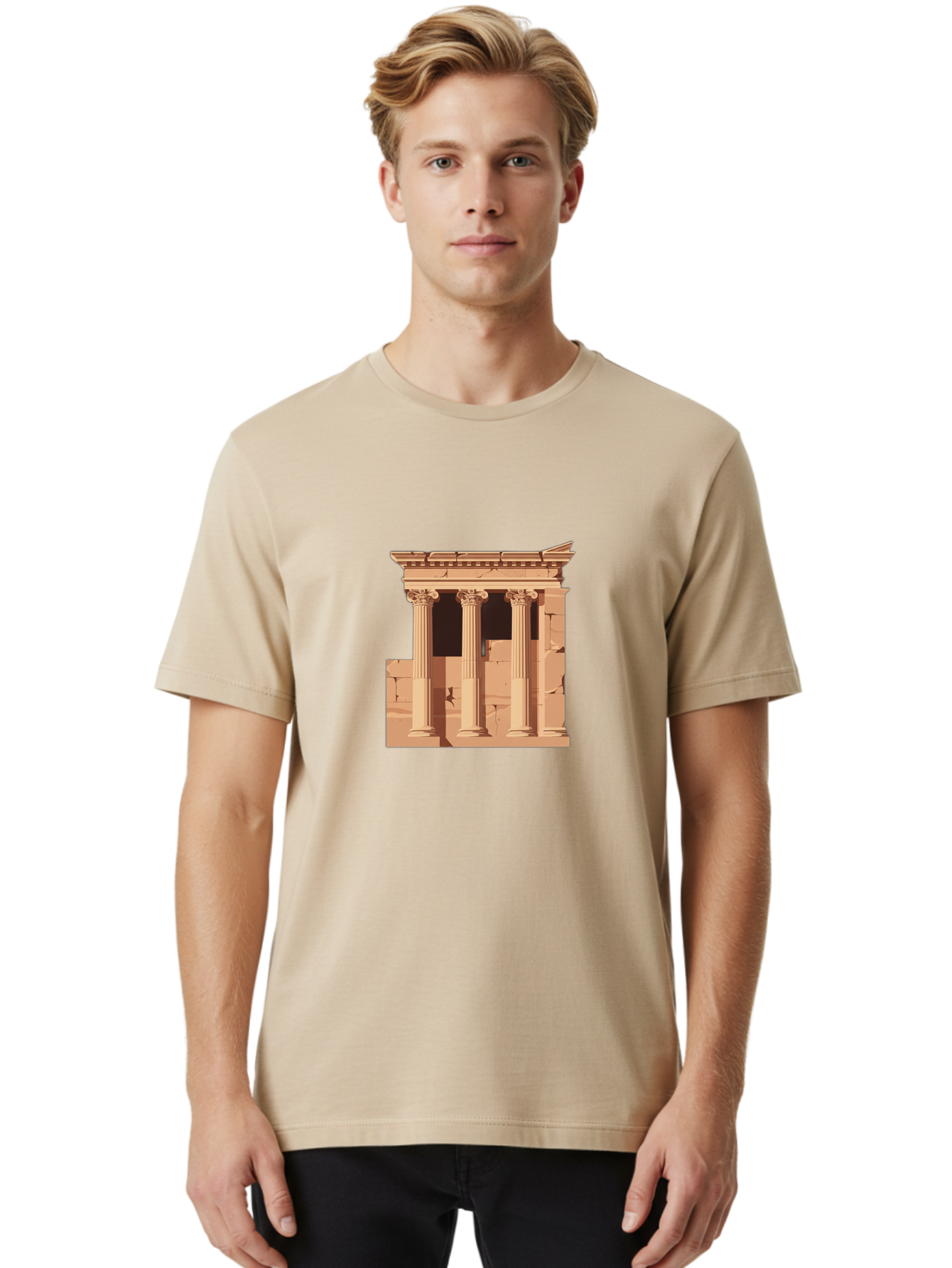 Ancient-Temple Men'S Graphic Tee, 100% Cotton, Comfortable Casual Summer Wear, Machine Washable, Vintage Camera, Old Camera, Antique Camera, Black Camera, Classic Photography, Photography Equipment, Nostalgic Device, Film Camera, Camera Art Bag135 18