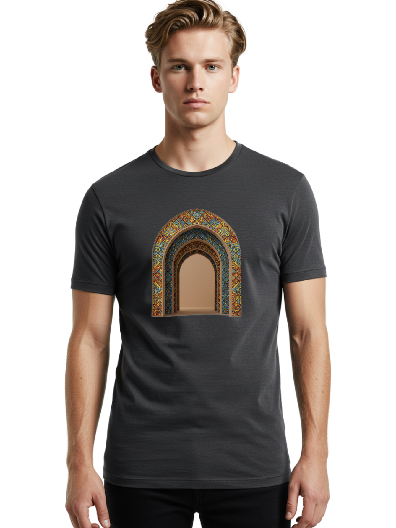 Arched-Doorway Men'S Graphic Tee, 100% Cotton, Comfortable Casual Summer Wear, Machine Washable, Vintage Camera, Old Camera, Antique Camera, Black Camera, Classic Photography, Photography Equipment, Nostalgic Device, Film Camera, Camera Art Bag141 21