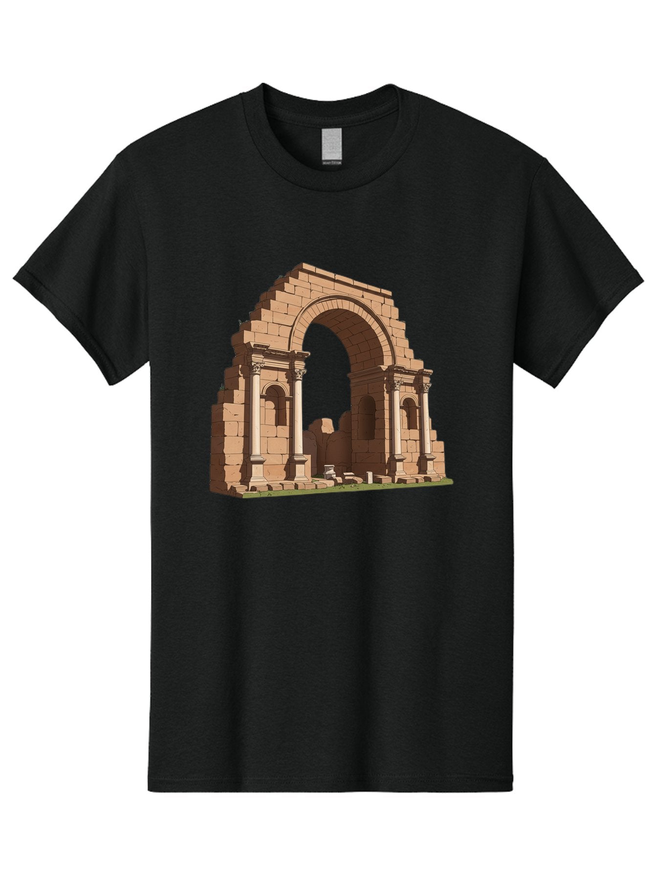 Archway-Ruins Men'S Graphic Tee, 100% Cotton, Comfortable Casual Summer Wear, Machine Washable, Vintage Camera, Old Camera, Antique Camera, Black Camera, Classic Photography, Photography Equipment, Nostalgic Device, Film Camera, Camera Art Bag146 5