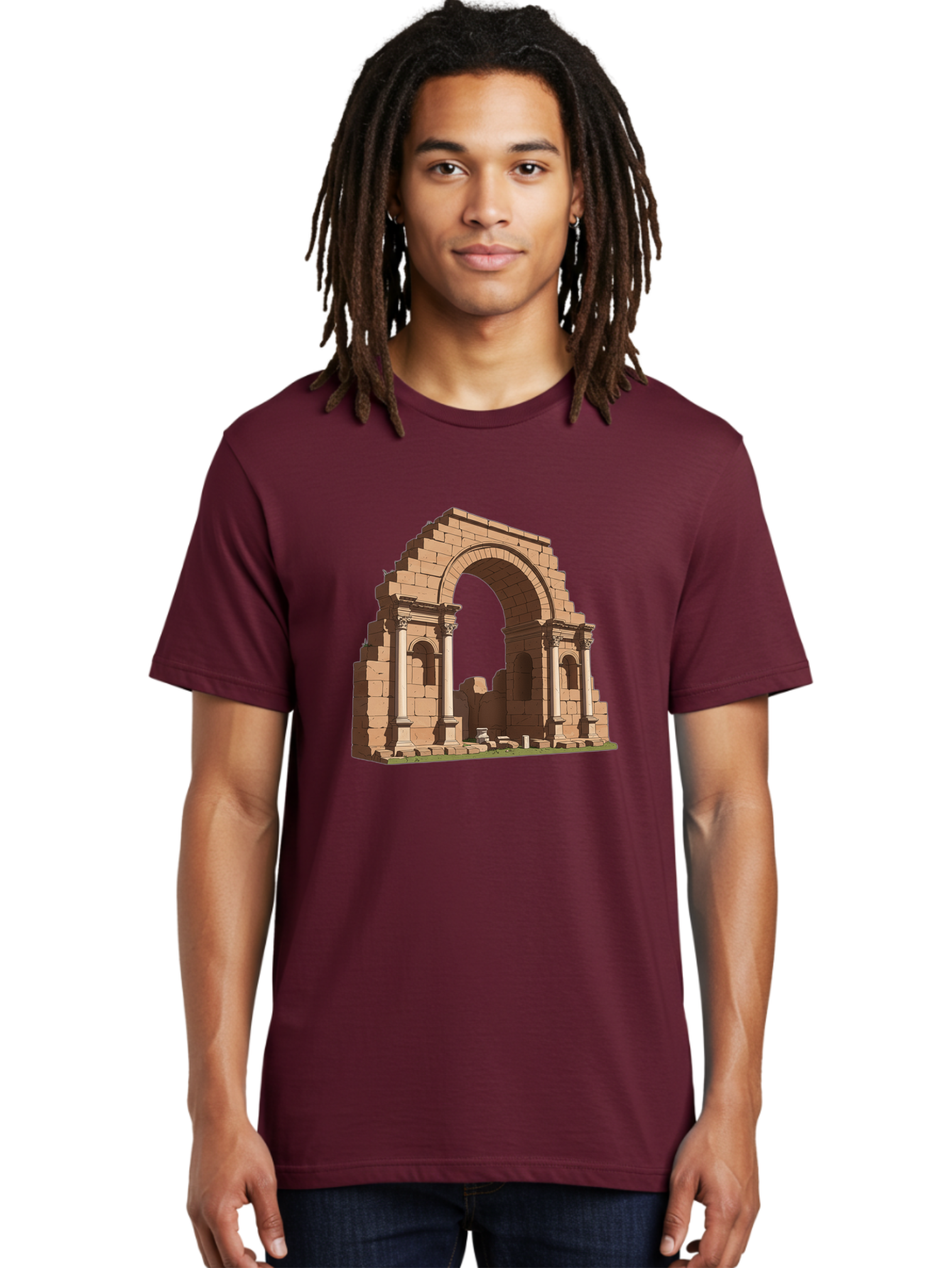 Archway-Ruins Men'S Graphic Tee, 100% Cotton, Comfortable Casual Summer Wear, Machine Washable, Vintage Camera, Old Camera, Antique Camera, Black Camera, Classic Photography, Photography Equipment, Nostalgic Device, Film Camera, Camera Art Bag146 19