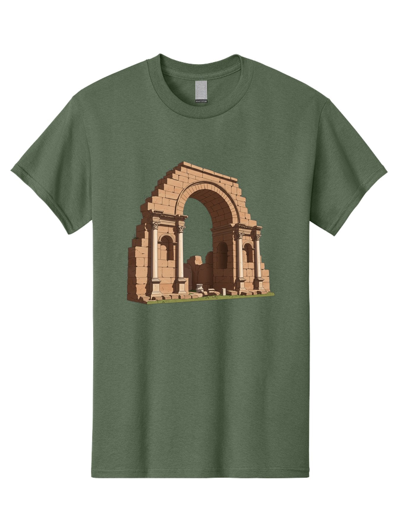 Archway-Ruins Men'S Graphic Tee, 100% Cotton, Comfortable Casual Summer Wear, Machine Washable, Vintage Camera, Old Camera, Antique Camera, Black Camera, Classic Photography, Photography Equipment, Nostalgic Device, Film Camera, Camera Art Bag146 8