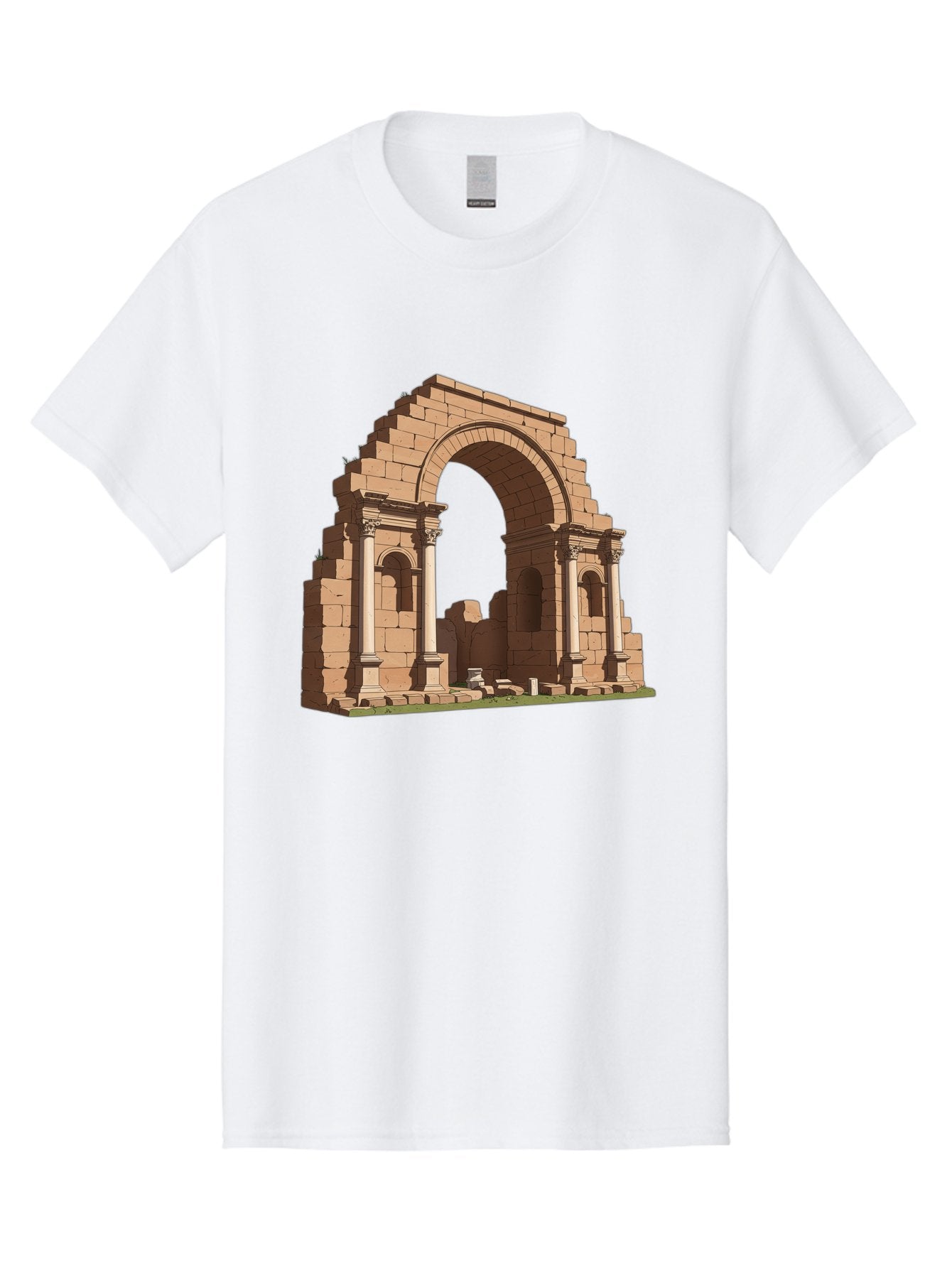 Archway-Ruins Men'S Graphic Tee, 100% Cotton, Comfortable Casual Summer Wear, Machine Washable, Vintage Camera, Old Camera, Antique Camera, Black Camera, Classic Photography, Photography Equipment, Nostalgic Device, Film Camera, Camera Art Bag146 15
