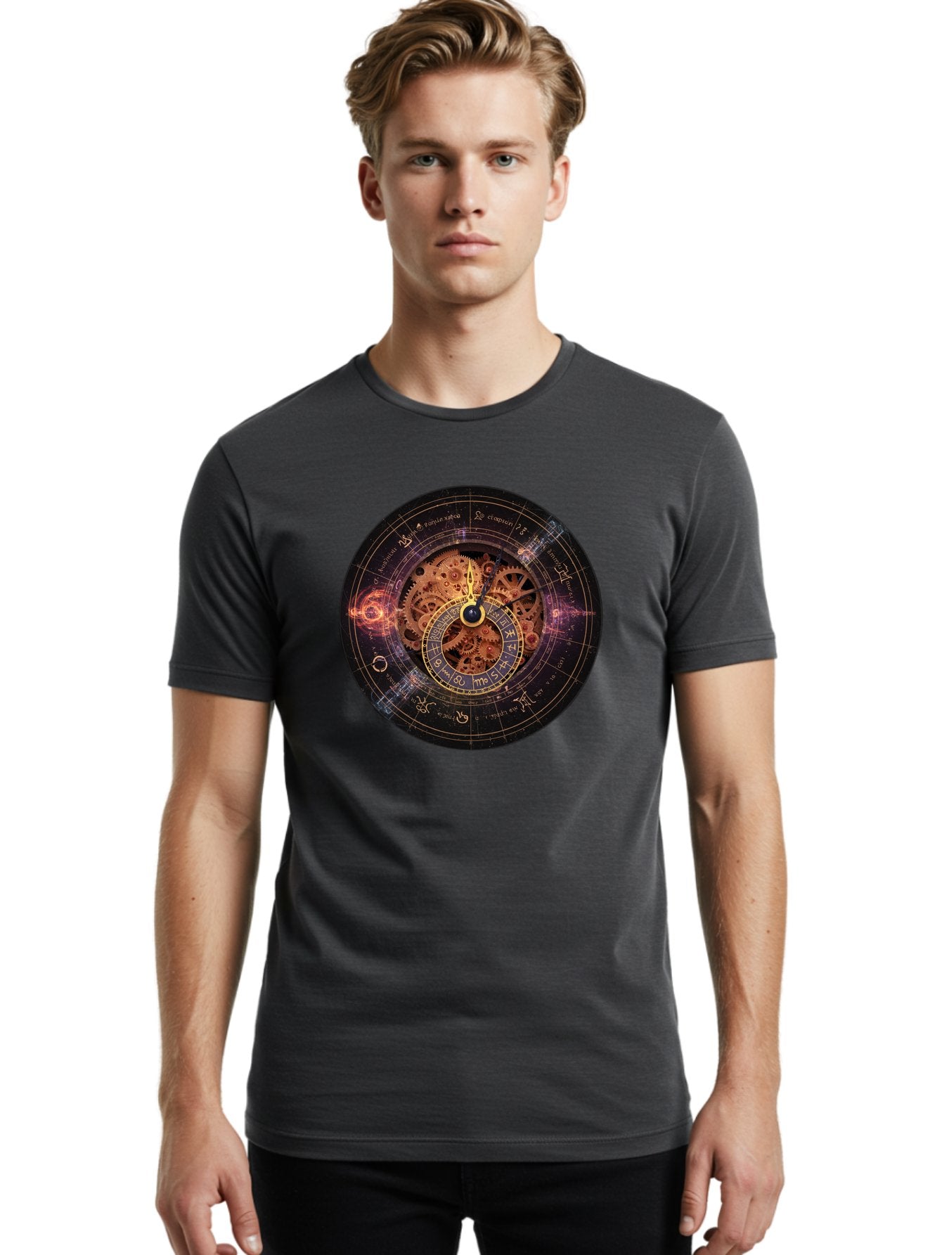 Astrological-Clock Men'S Graphic Tee, 100% Cotton, Comfortable Casual Summer Wear, Machine Washable, Vintage Camera, Old Camera, Antique Camera, Black Camera, Classic Photography, Photography Equipment, Nostalgic Device, Film Camera, Bag151 16