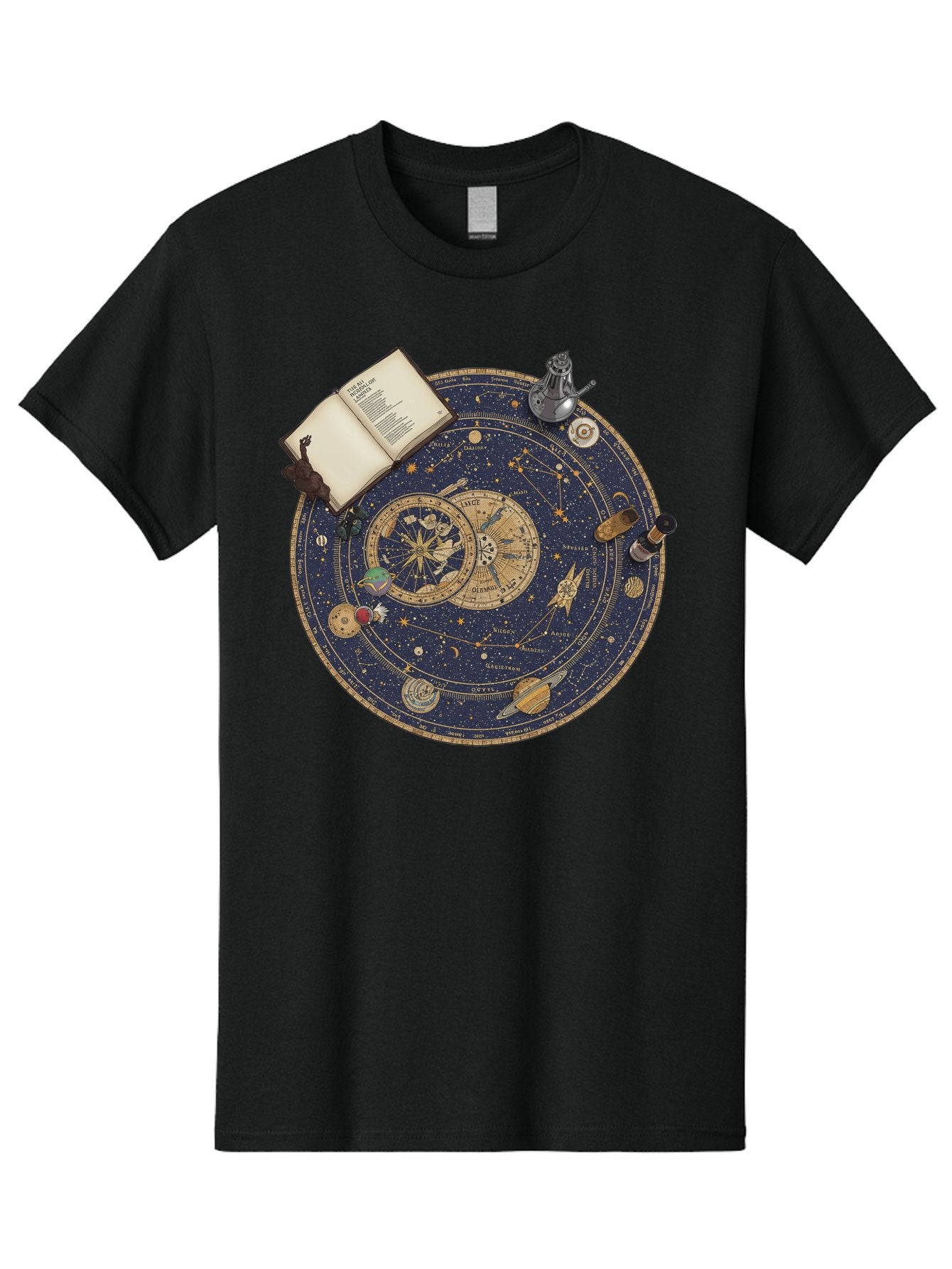 Astronomy-Wheel Men'S Graphic Tee, 100% Cotton, Comfortable Casual Summer Wear, Machine Washable, Vintage Camera, Old Camera, Antique Camera, Black Camera, Classic Photography, Photography Equipment, Nostalgic Device, Film Camera, Camera Art Bag153 6