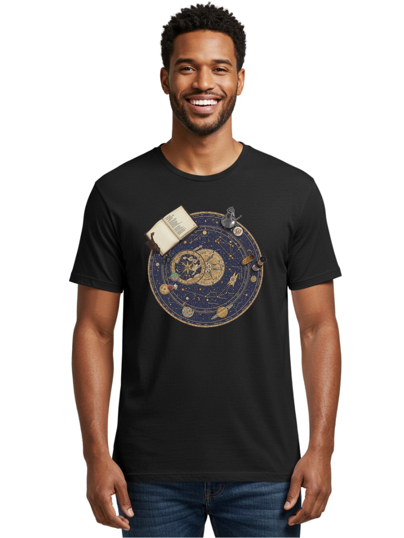 Astronomy-Wheel Men'S Graphic Tee, 100% Cotton, Comfortable Casual Summer Wear, Machine Washable, Vintage Camera, Old Camera, Antique Camera, Black Camera, Classic Photography, Photography Equipment, Nostalgic Device, Film Camera, Camera Art Bag153 24
