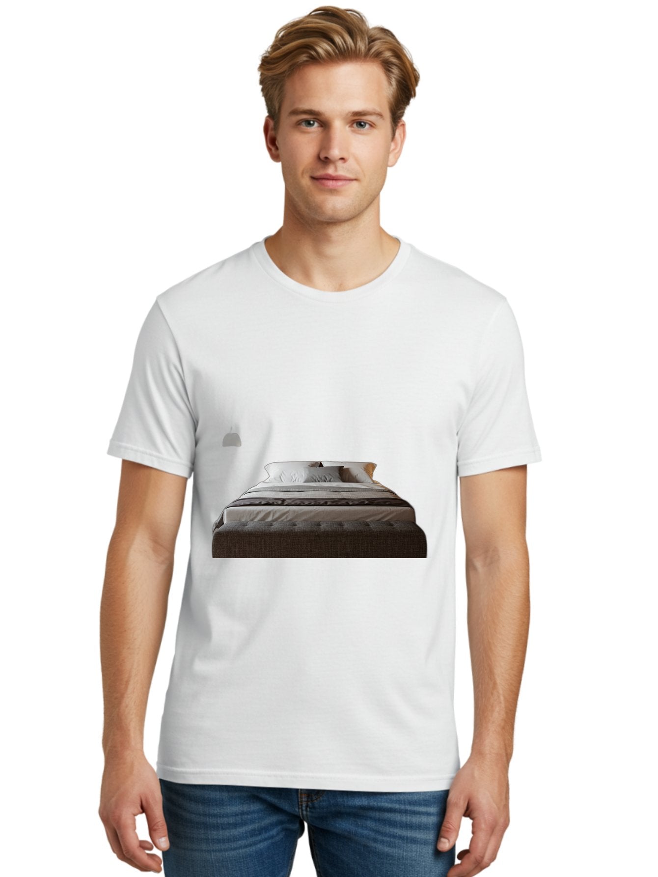 Bed-With-White-Pillows Men'S Graphic Tee, 100% Cotton, Comfortable Casual Summer Wear, Machine Washable, Vintage Camera, Old Camera, Antique Camera, Black Camera, Classic Photography, Photography Equipment, Nostalgic Device, Film Camera, Bag168 30