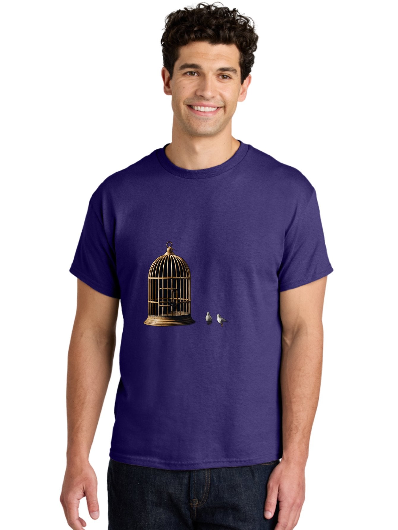 Bird-Cage-And-Birds Men'S Graphic Tee, 100% Cotton, Comfortable Casual Summer Wear, Machine Washable, Vintage Camera, Old Camera, Antique Camera, Black Camera, Classic Photography, Photography Equipment, Nostalgic Device, Film Camera, Bag172 21