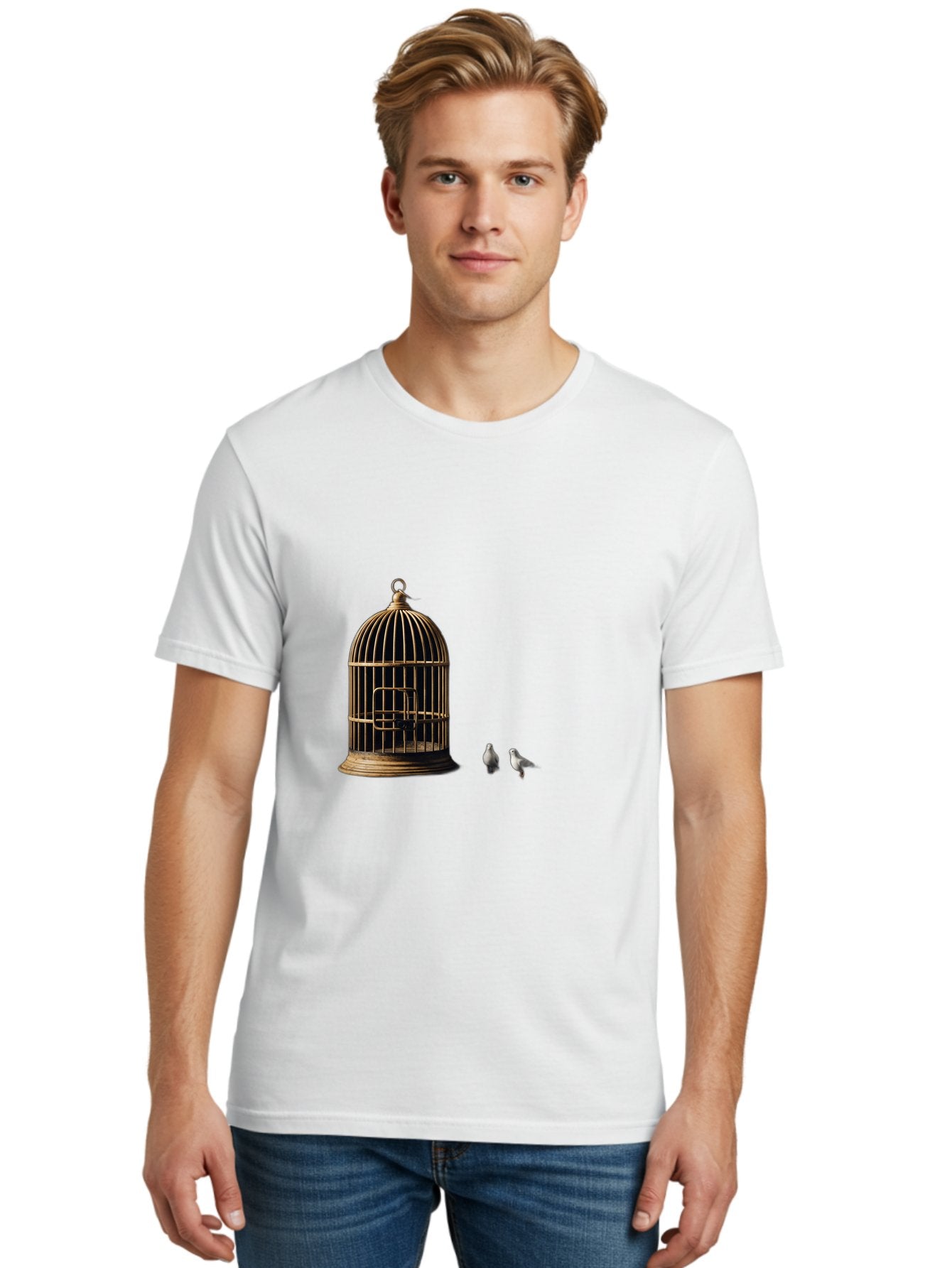 Bird-Cage-And-Birds Men'S Graphic Tee, 100% Cotton, Comfortable Casual Summer Wear, Machine Washable, Vintage Camera, Old Camera, Antique Camera, Black Camera, Classic Photography, Photography Equipment, Nostalgic Device, Film Camera, Bag172 16