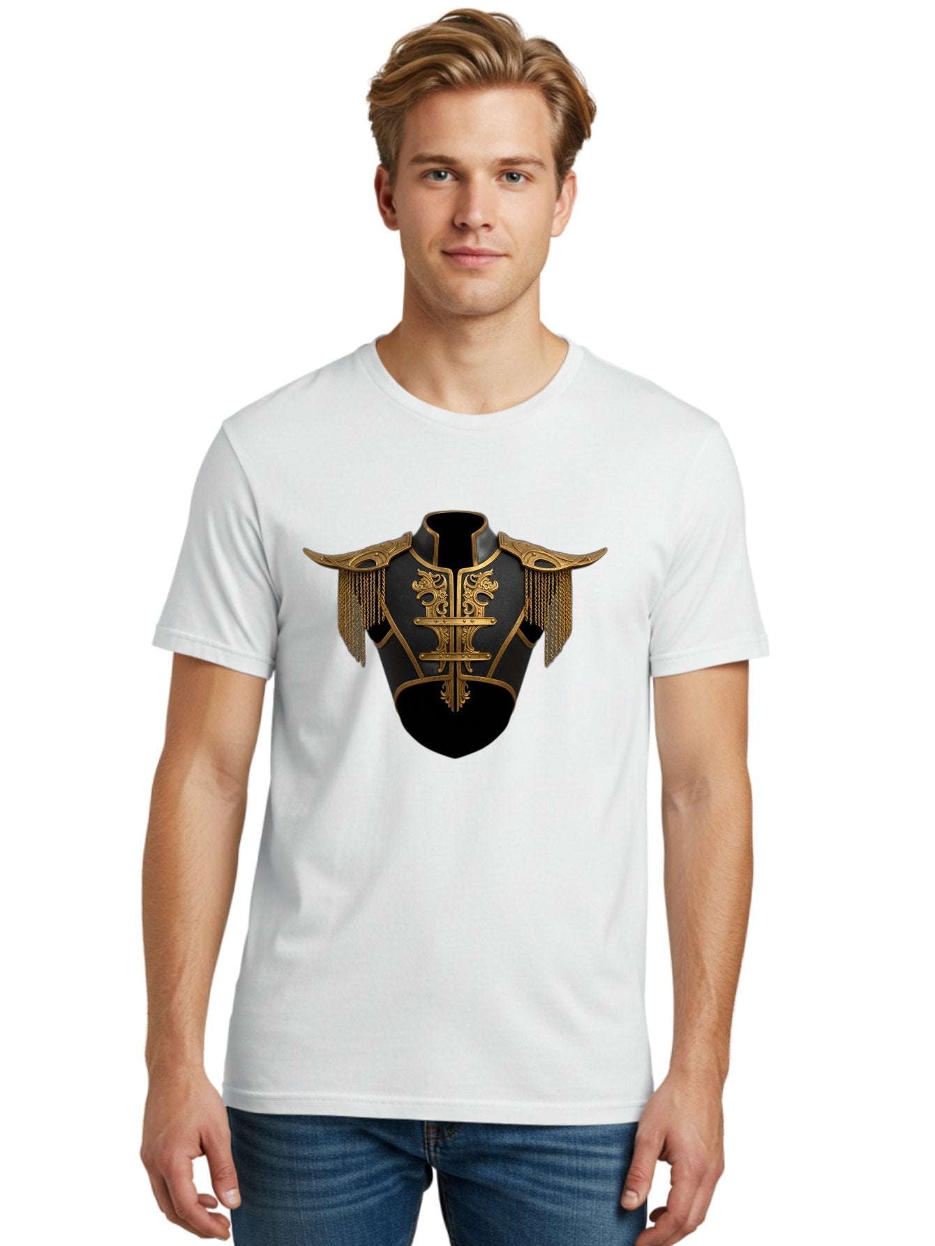 Black-And-Gold-Cuirass Men'S Graphic Tee, 100% Cotton, Comfortable Casual Summer Wear, Machine Washable, Vintage Camera, Old Camera, Antique Camera, Black Camera, Classic Photography, Photography Equipment, Nostalgic Device, Film Camera, Bag173 22