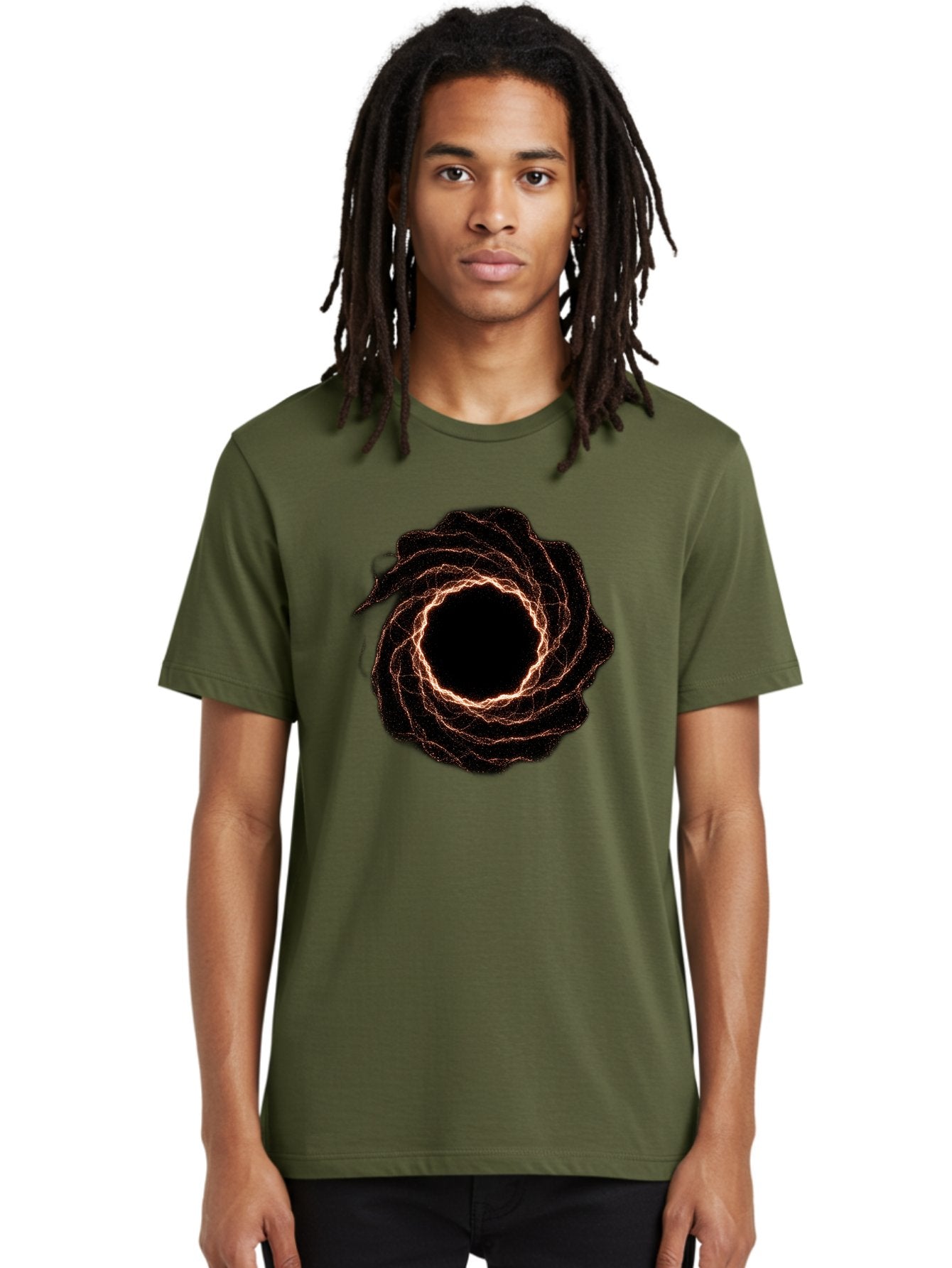 Black-Hole-Vortex Men'S Graphic Tee, 100% Cotton, Comfortable Casual Summer Wear, Machine Washable, Vintage Camera, Old Camera, Antique Camera, Black Camera, Classic Photography, Photography Equipment, Nostalgic Device, Film Camera, Camera Art Bag180 30