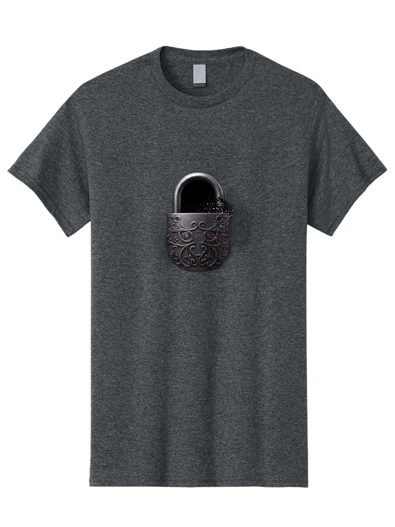 Black-Padlock Men'S Graphic Tee, 100% Cotton, Comfortable Casual Summer Wear, Machine Washable, Vintage Camera, Old Camera, Antique Camera, Black Camera, Classic Photography, Photography Equipment, Nostalgic Device, Film Camera, Camera Art Bag181 6