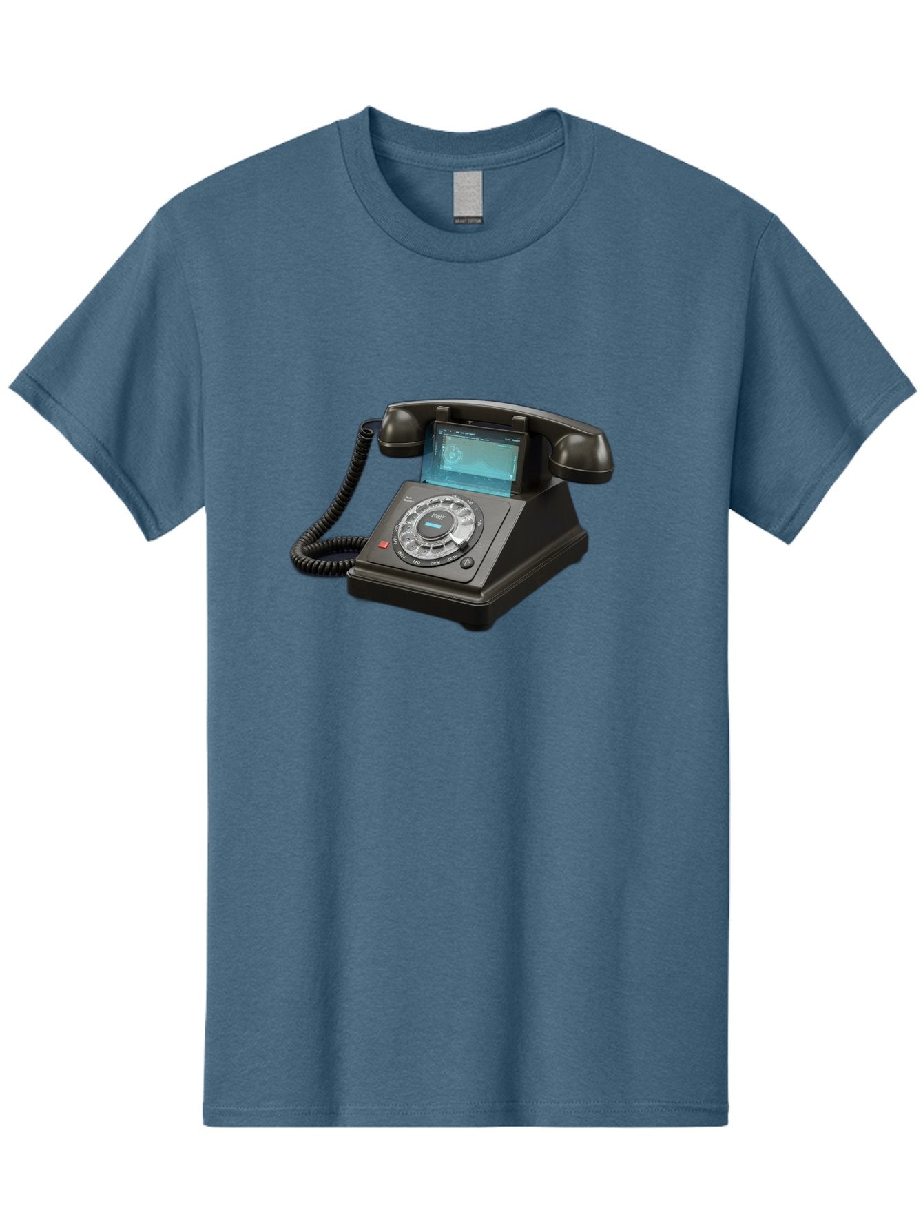 Black-Rotary-Phone-With-Lcd-Screen Men'S Graphic Tee, 100% Cotton, Comfortable Casual Summer Wear, Machine Washable, Vintage Camera, Old Camera, Antique Camera, Black Camera, Classic Photography, Photography Equipment, Nostalgic Device, Bag182 4