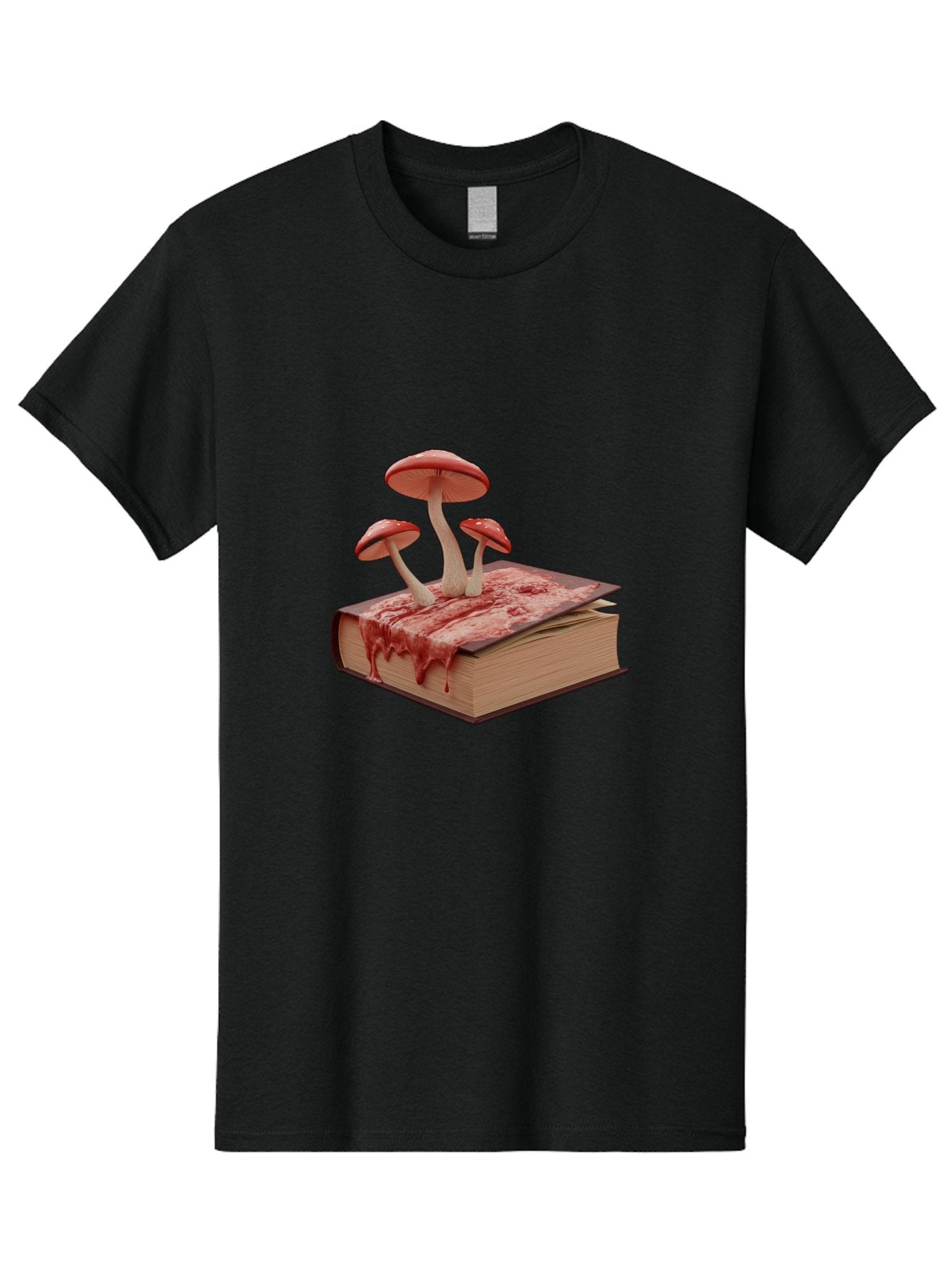 Bloody-Book-With-Mushrooms Men'S Graphic Tee, 100% Cotton, Comfortable Casual Summer Wear, Machine Washable, Vintage Camera, Old Camera, Antique Camera, Black Camera, Classic Photography, Photography Equipment, Nostalgic Device, Film Camera, Bag183 14